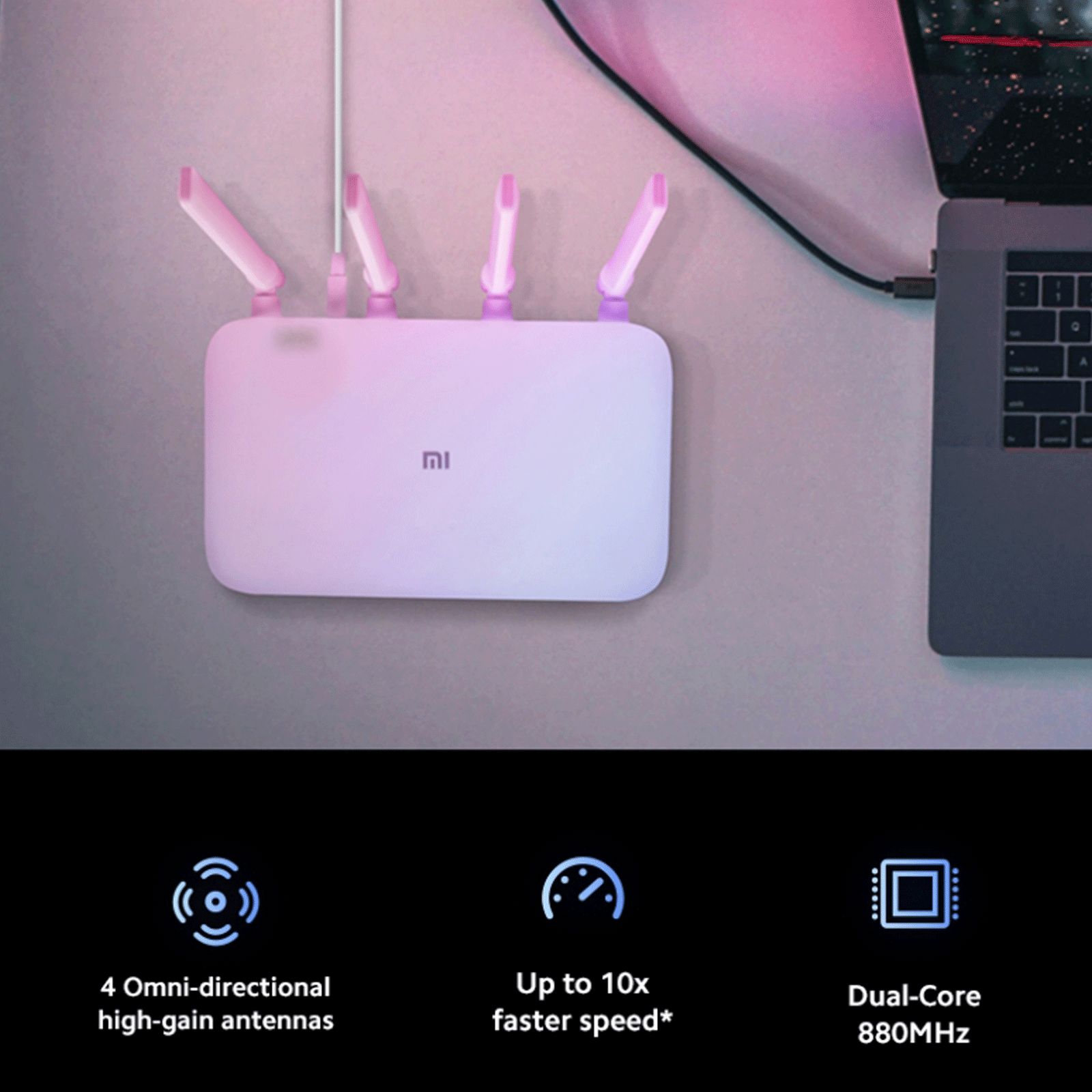 Xiaomi R4A Dual Band WiFi Router (4 Antennas, 3 LAN Ports Multicast Support DVB4272IN, White)_4