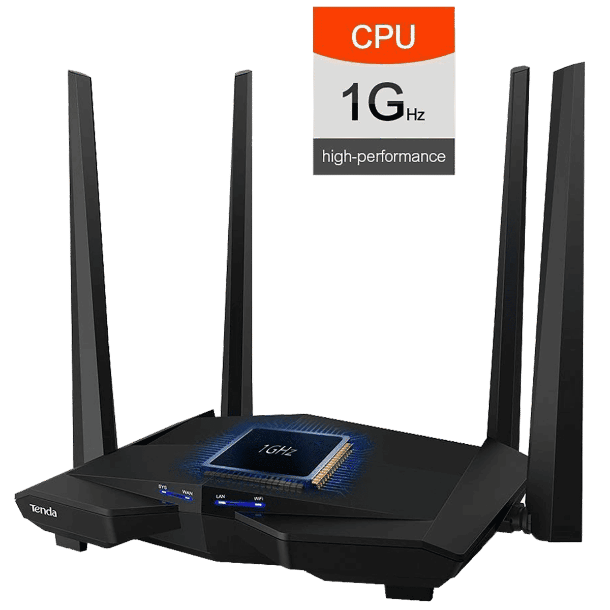 Tenda AC10 Dual Band WiFi Router 4  Antennas, (4  LAN Ports Multicast Support  MU-MIMO , Black)_6
