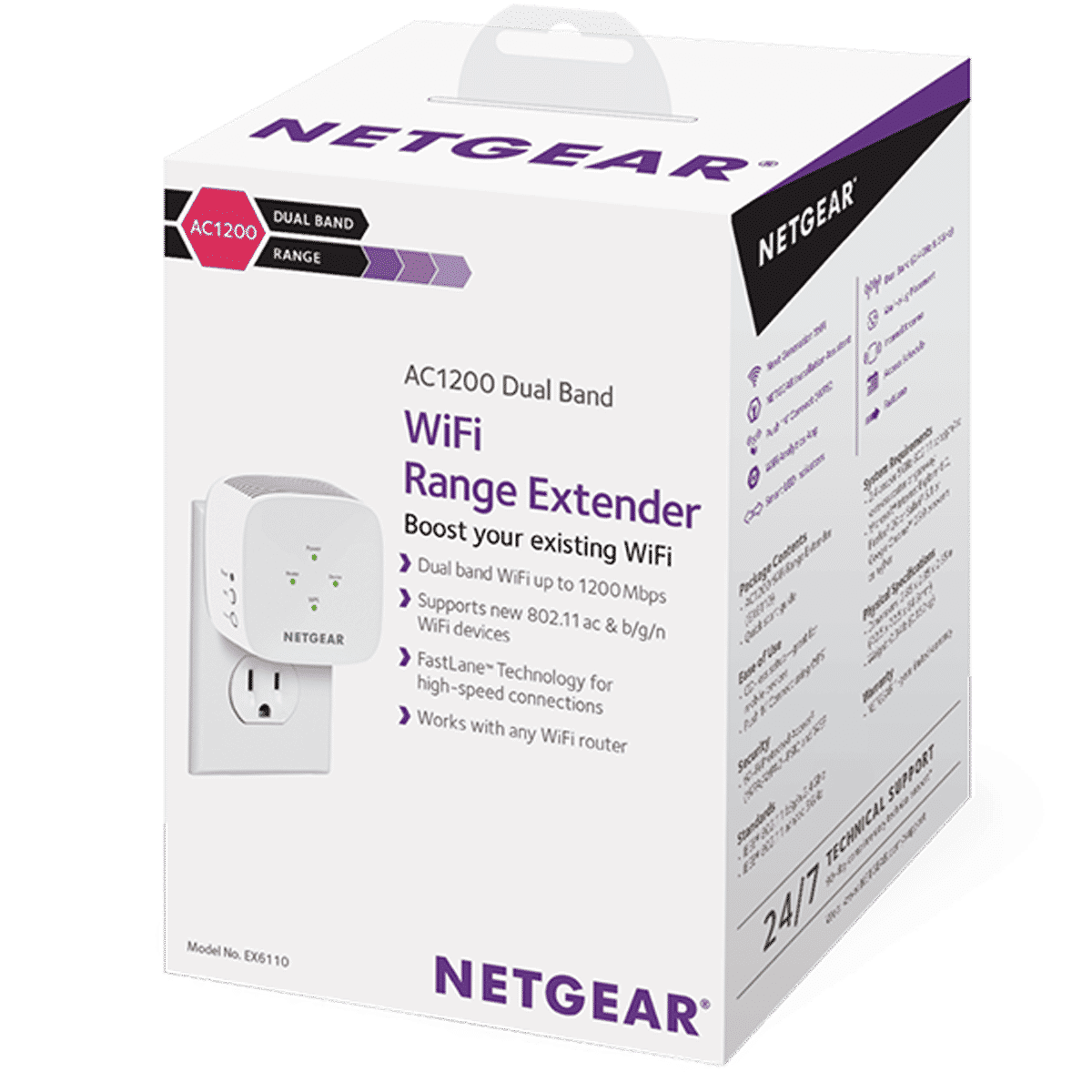 NETGEAR Dual Band 1200 Mbps Wi-Fi Range Extender (FastLane Technology, EX6110-100INS-AC1200, White)_9