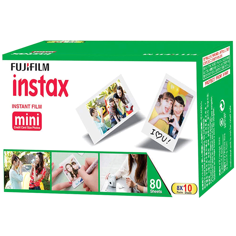 FUJIFILM Instax Mini Film Sheet (54 x 86 mm) Gloss Paper (80 Shots, 450gsm, IC0068, White)_3