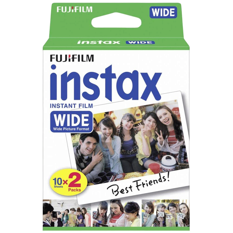 FUJIFILM Instax Wide Film Sheet (54 x 86 mm) Gloss Paper (20 Shots, 16385995, White)_1