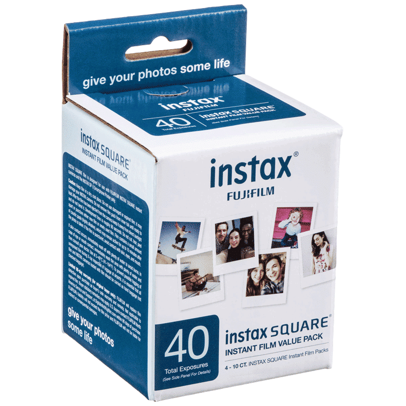 FUJIFILM Instax Square Film Sheet (86 x 72 mm) Gloss Paper (40 Shots, 450gsm, IC0088, White)_1