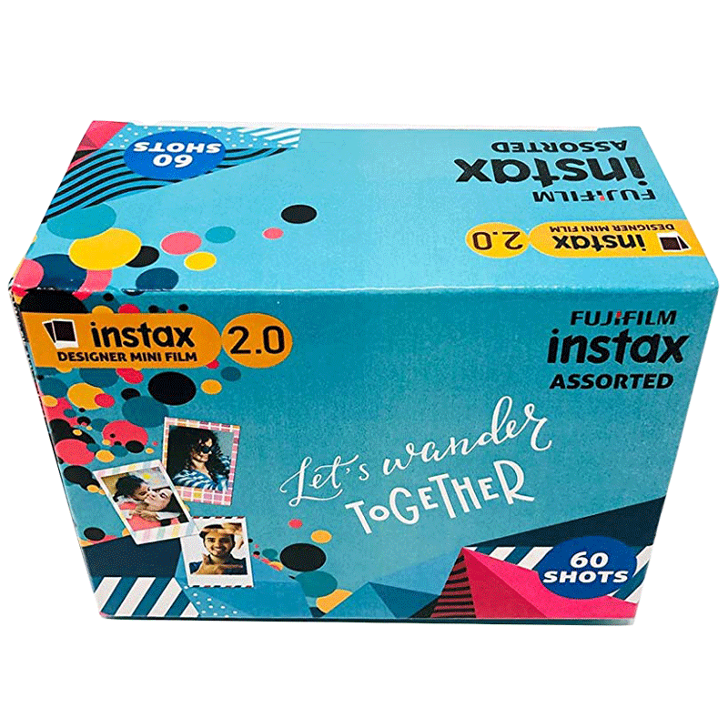 FUJIFILM Instax Mini Film Sheet (54 x 86 mm) Gloss Paper (60 Shots, 450gsm, IC0102, Designer Frame, Multicolor)_3