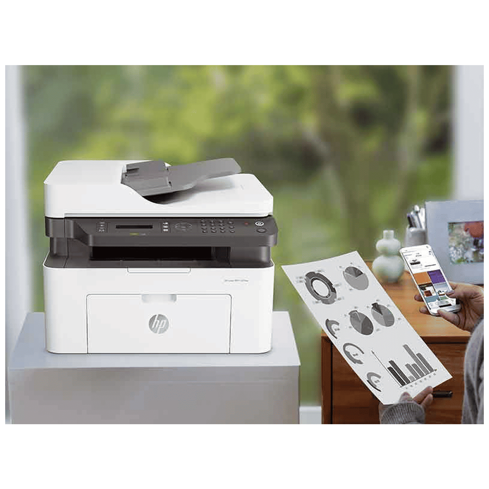 HP Laser 138fnw Wireless Black & White Multi-Function Laserjet Printer (Mobile Printing Capability, 4ZB91A, White)_7