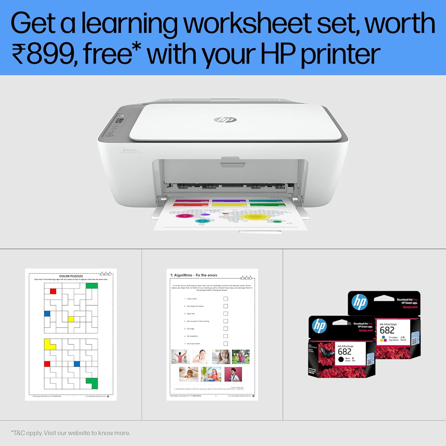 HP Deskjet Ink Advantage 2776 Wireless Color All-in-One Inkjet Printer (Icon LCD Display, 7FR27B, Black)_5