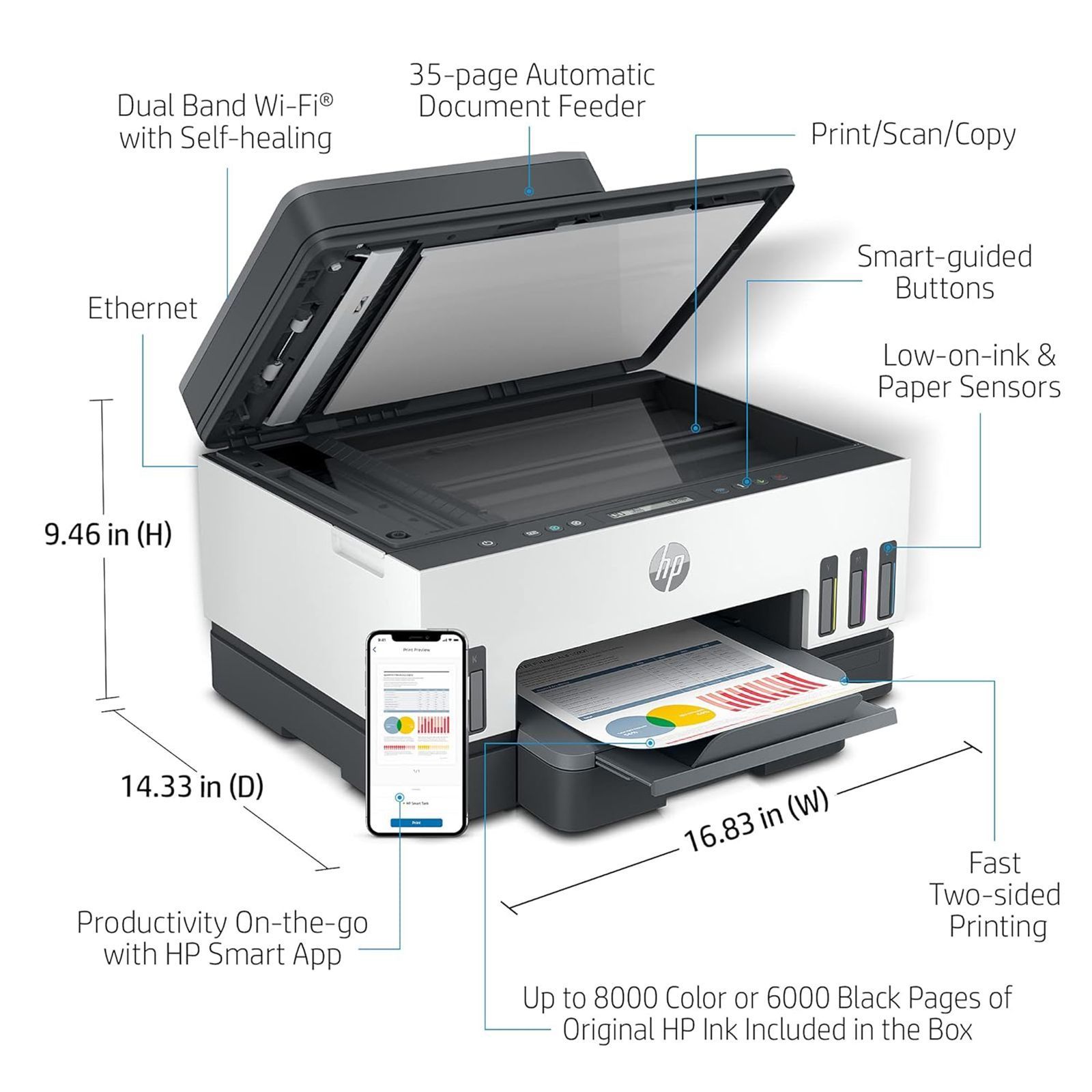 HP Smart Tank 750 All in One Wi-Fi Inkjet Printer with Automatic Ink Sensor (Auto Duplex Printing, Black)_10