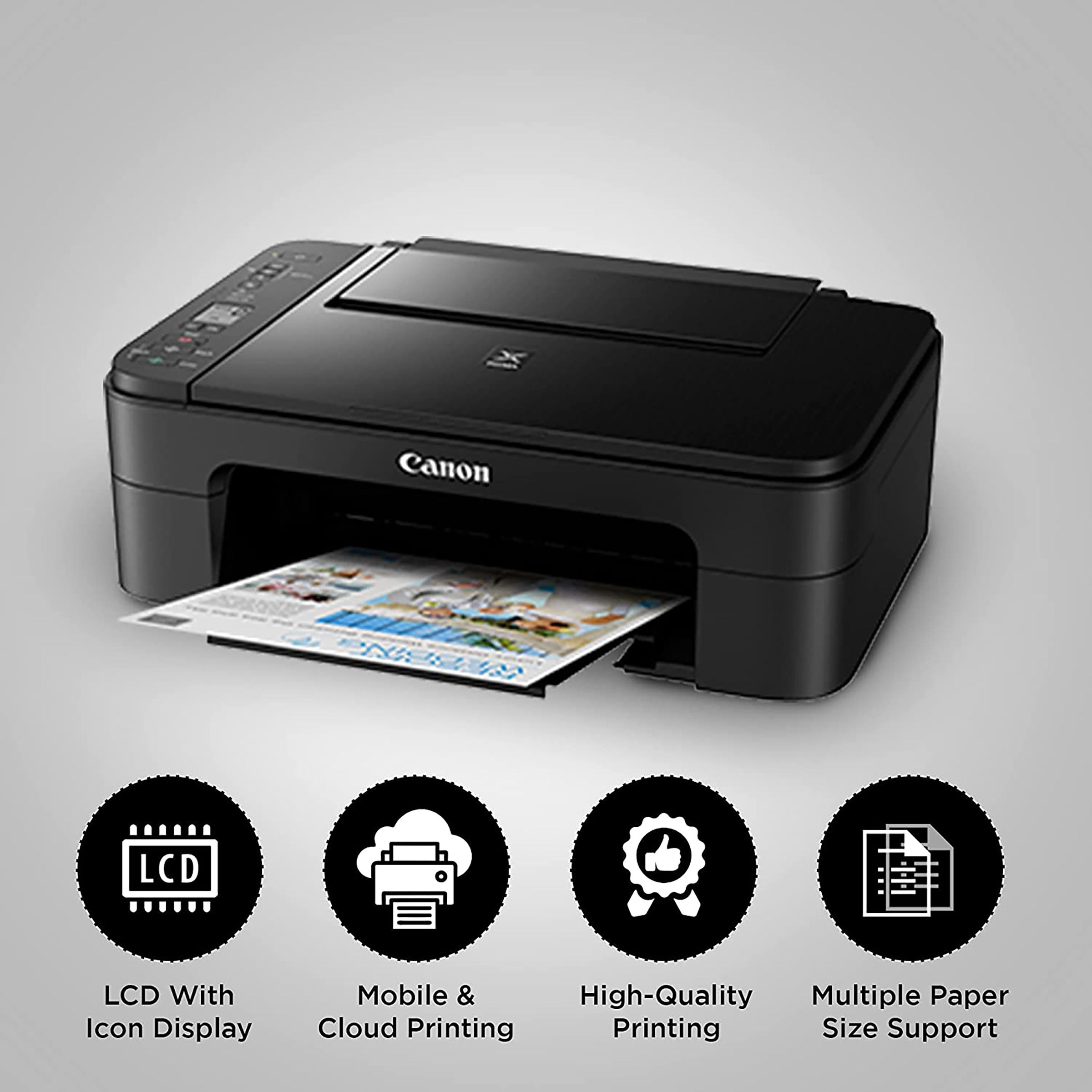 Canon Pixma E3370 Wireless Color All-in-One Inkjet Printer (Borderless Printing, 3784C018AB, Black) Canon Pixma E3370 Wireless Color All-in-One Inkjet Printer (Borderless Printing, 3784C018AB, Black)_5
