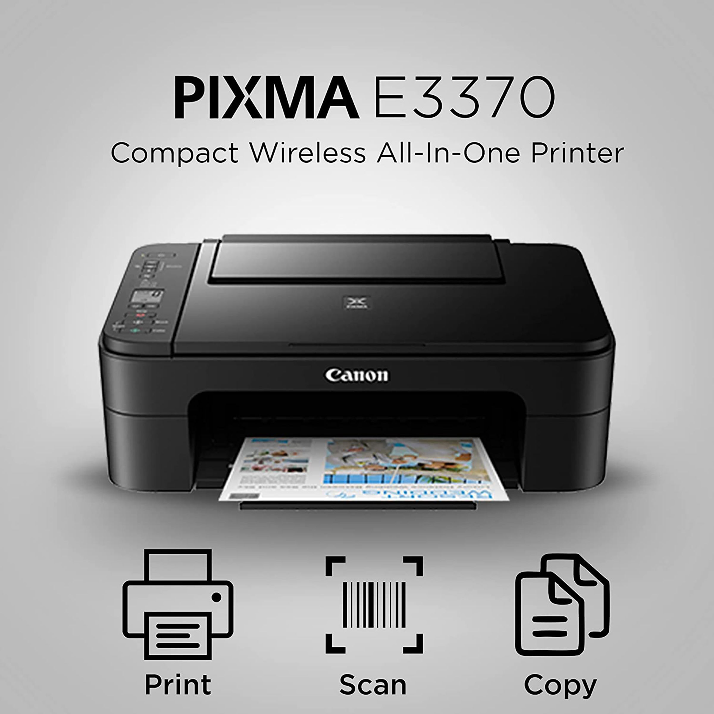 Canon Pixma E3370 Wireless Color All-in-One Inkjet Printer (Borderless Printing, 3784C018AB, Black) Canon Pixma E3370 Wireless Color All-in-One Inkjet Printer (Borderless Printing, 3784C018AB, Black)_6