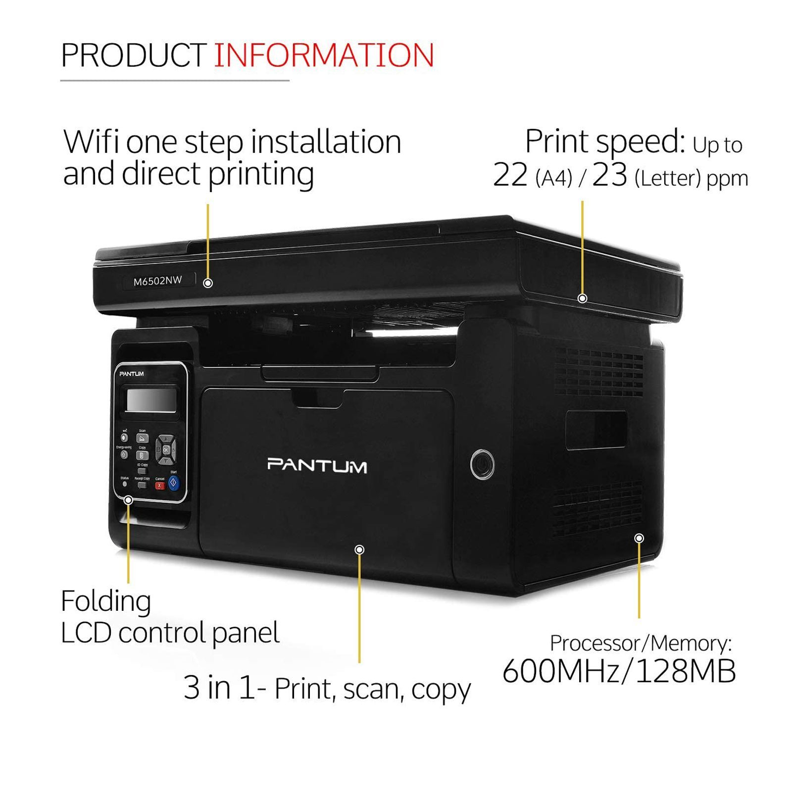 PANTUM Wireless Black & White All-in-One Laserjet Printer (Manual Duplex, M6518NW, Black)_2