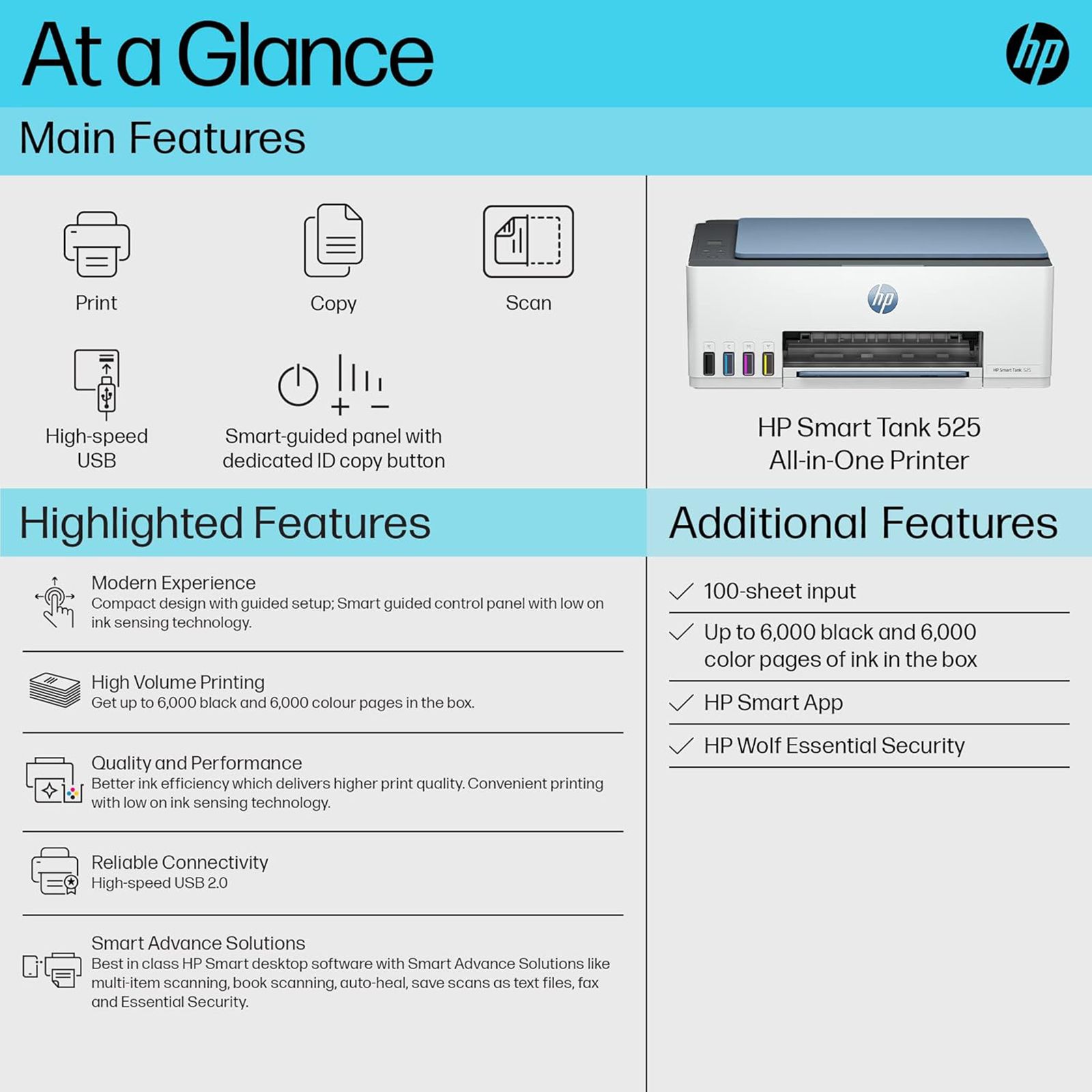 HP Smart Tank 525 All in One Inkjet Printer with Smart Guided Control Panel (Low-on-Ink Sensors, White)_5
