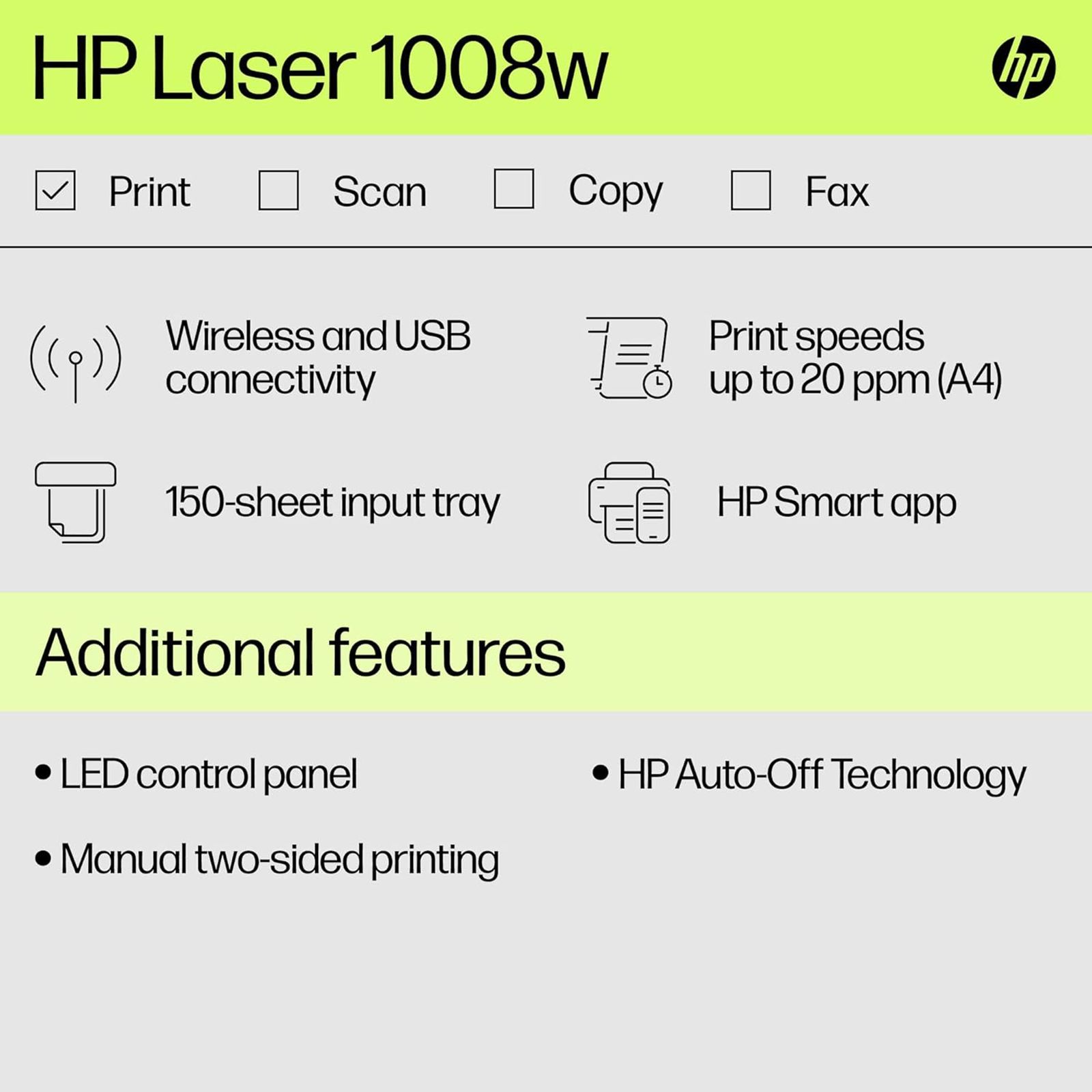 HP Laser 1008W Single Function Wi-Fi Monochrome Laser Printer with LED Display (Smart App, White)_9