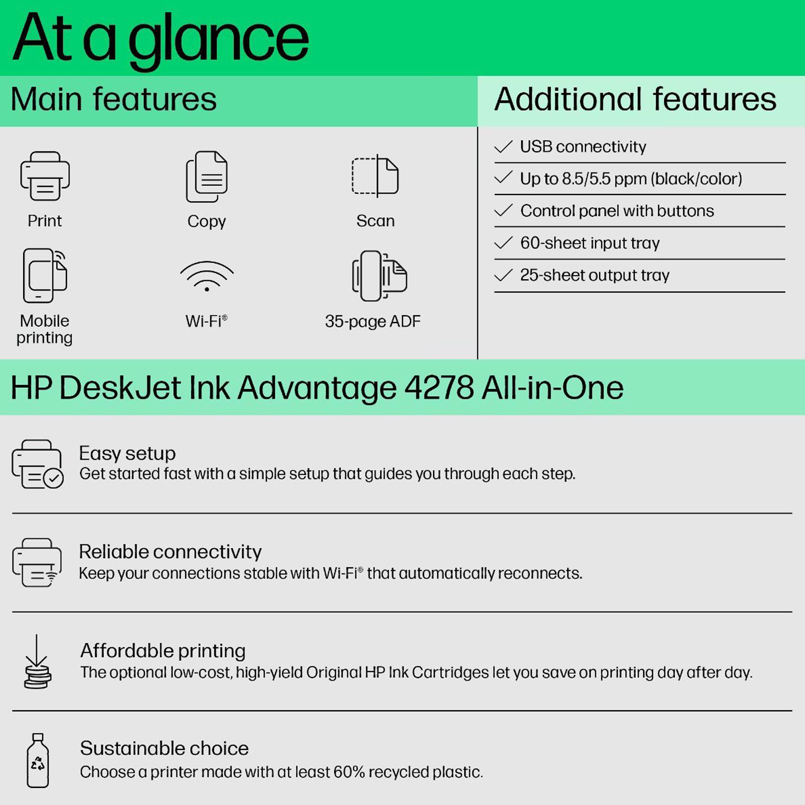 HP DeskJet Ink Advantage 4278 All in One Wi-Fi Inkjet Printer with Icon LCD Display (Simple Setup Smart App, Blue Breeze)_8
