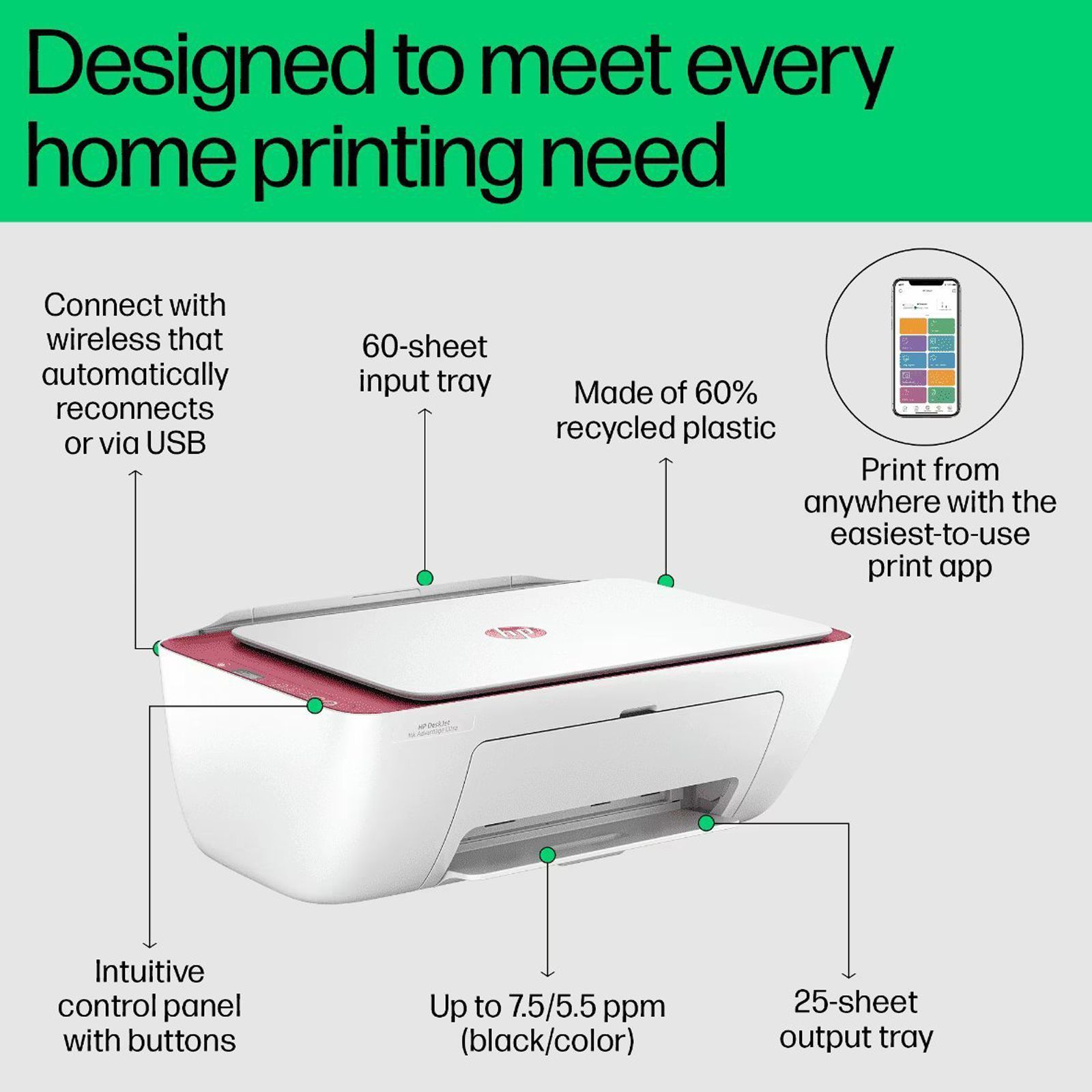 HP Deskjet Ink Advantage Ultra 4929 All in One Wi-Fi Inkjet Printer with Icon LCD Display (Simple Setup Smart App, Rose Wood)_6