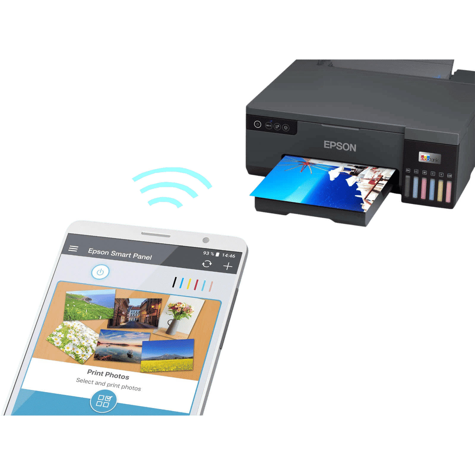 EPSON EcoTank L8050 Single Function Wi-Fi Ink Tank Printer with Heat-Free Technology (High-yield Ink Bottles, Black)_5