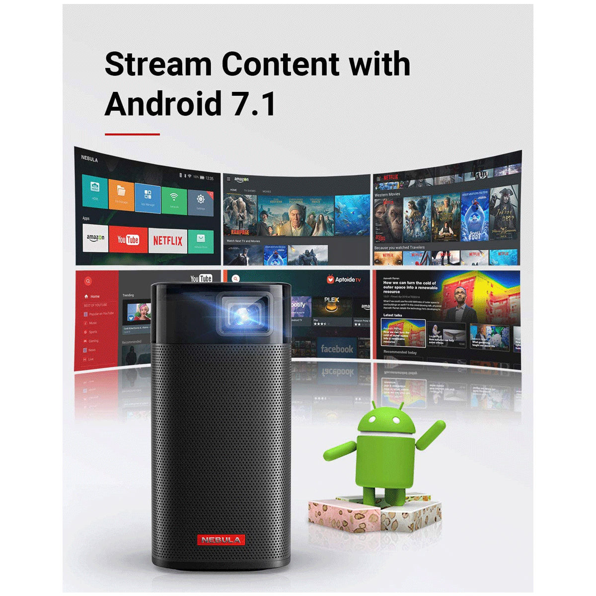 ANKER Nebula Apollo HD DLP Projector With Remote (480 Lumens, Wi-Fi, Black)_7