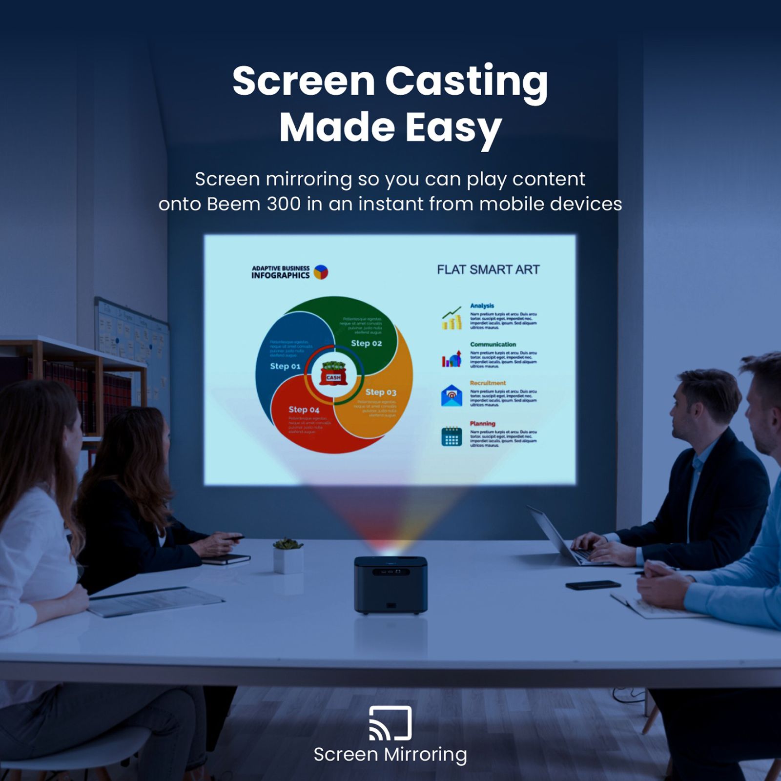 Portronics Beem 300 Full HD LED Projector With Remote (4300 Lumens, Wi-Fi, Black) Portronics Beem 300 Full HD LED Projector With Remote (4300 Lumens, Wi-Fi, Black)_13