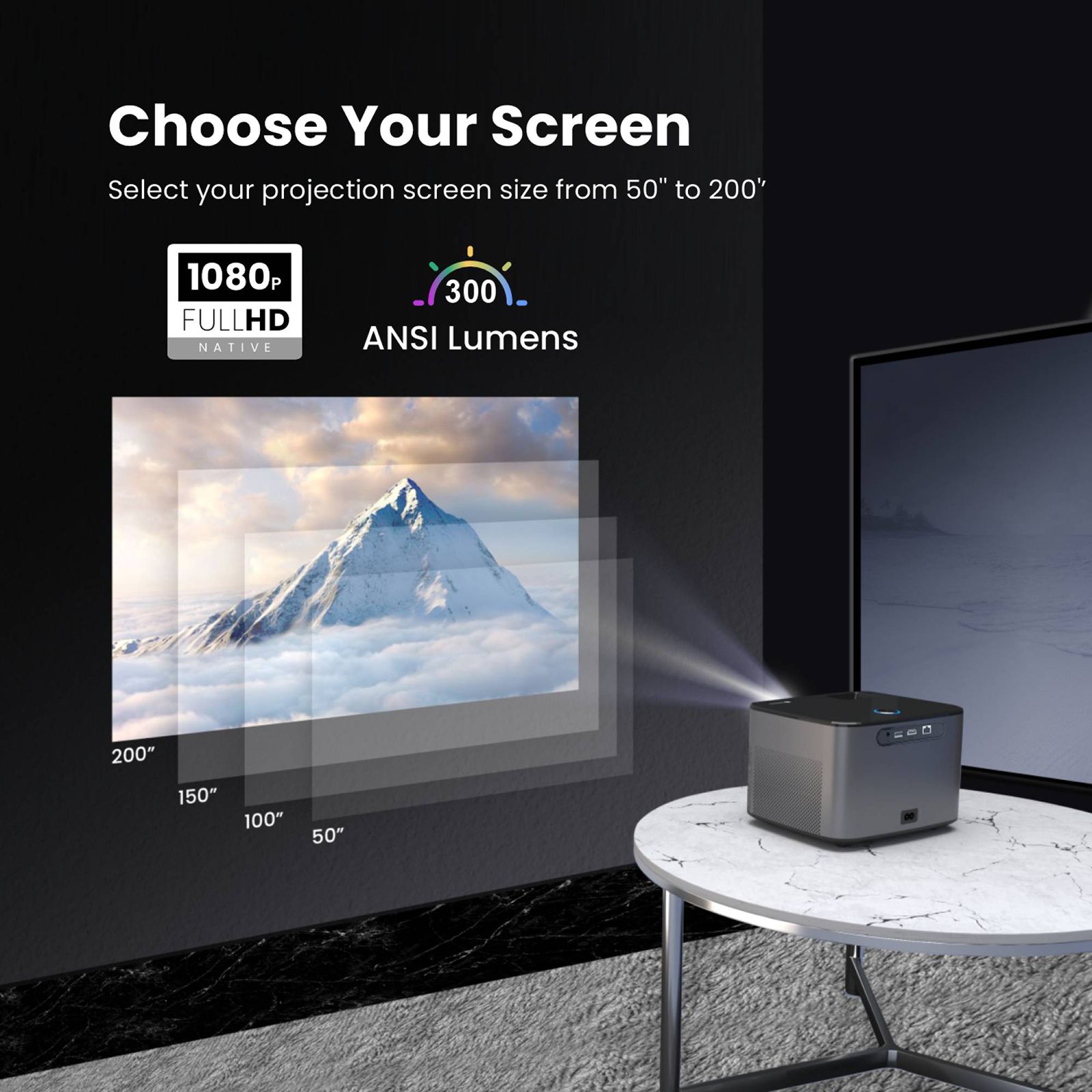 Portronics Beem 300 Full HD LED Projector With Remote (4300 Lumens, Wi-Fi, Black) Portronics Beem 300 Full HD LED Projector With Remote (4300 Lumens, Wi-Fi, Black)_15