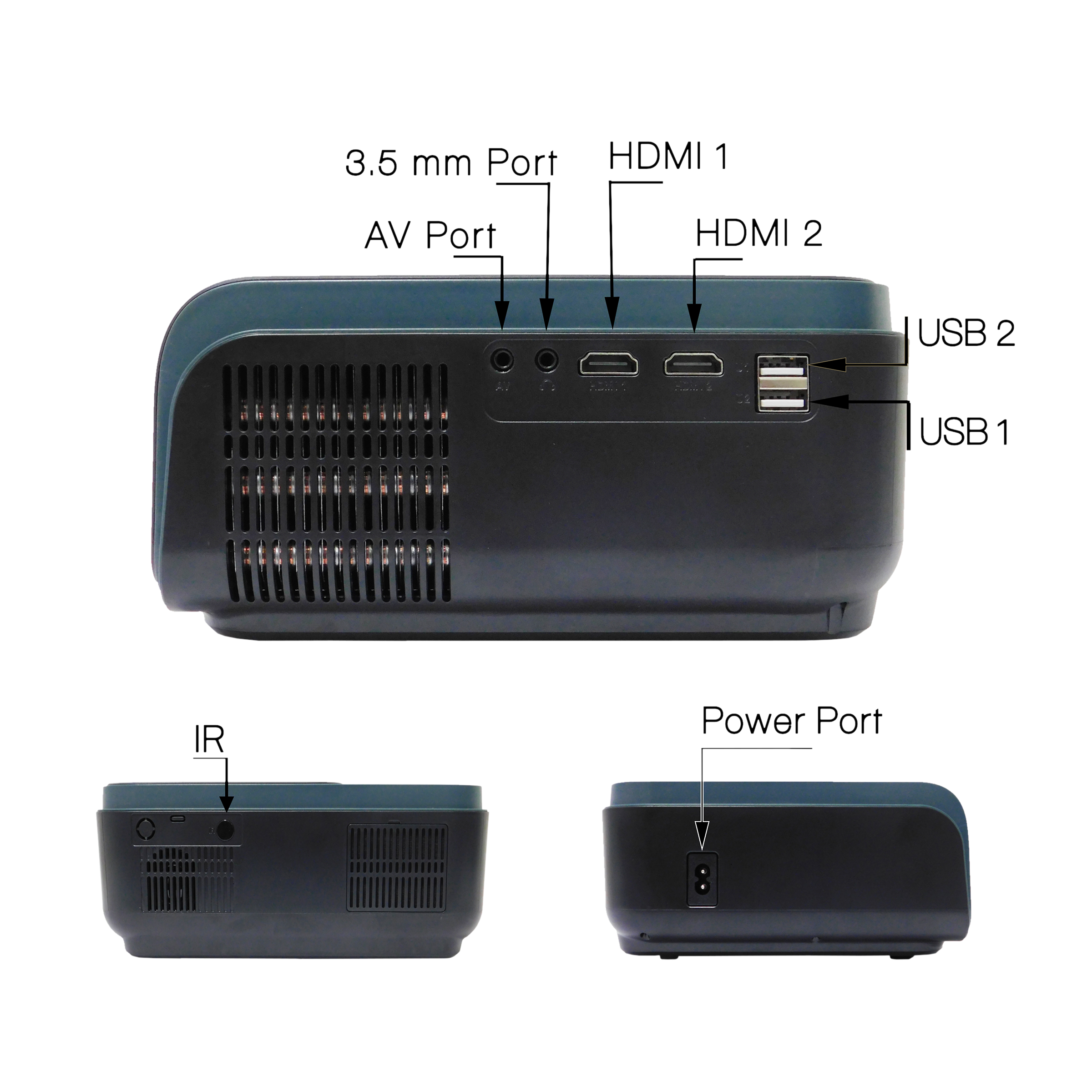 XElectron C50W Full HD LED Projector (7500 Lumens, USB + HDMI + AV Ports, Bluetooth 5.0, Black) XElectron C50W Full HD LED Projector (7500 Lumens, USB + HDMI + AV Ports, Bluetooth 5.0, Black)_3