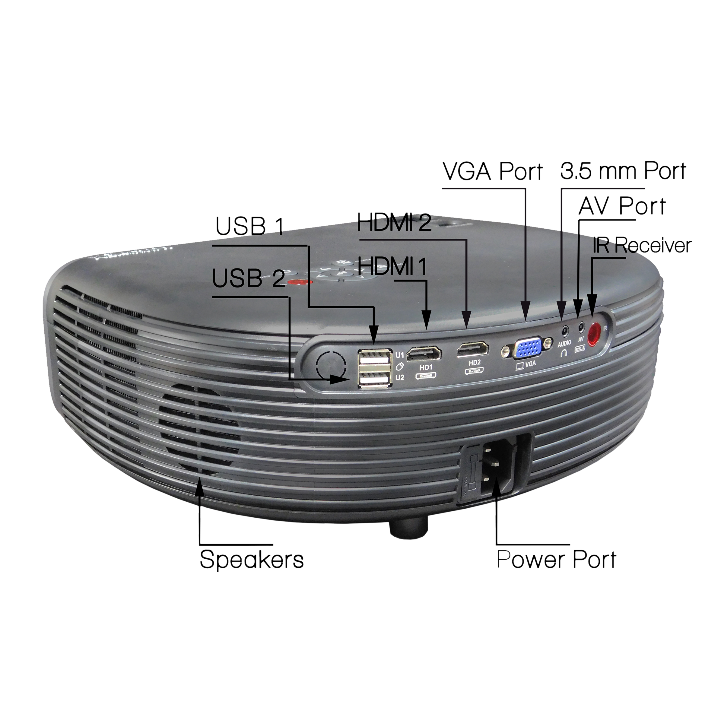 XElectron CL760 Full HD LED Projector (6800 Lumens, USB + HDMI + AV + VGA Ports, Bluetooth Connectivity, Black)_2