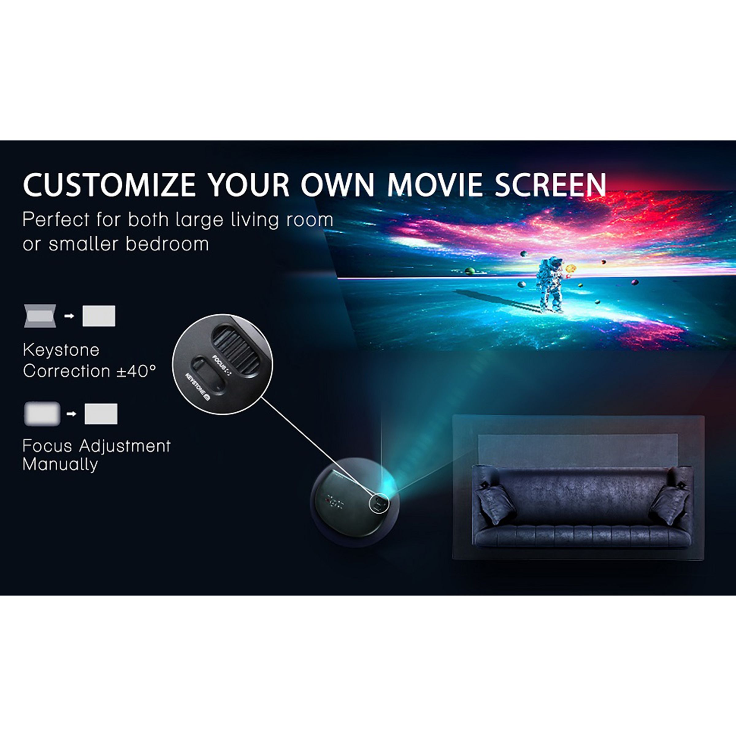 XElectron CL760 Full HD LED Projector (6800 Lumens, USB + HDMI + AV + VGA Ports, Bluetooth Connectivity, Black)_4
