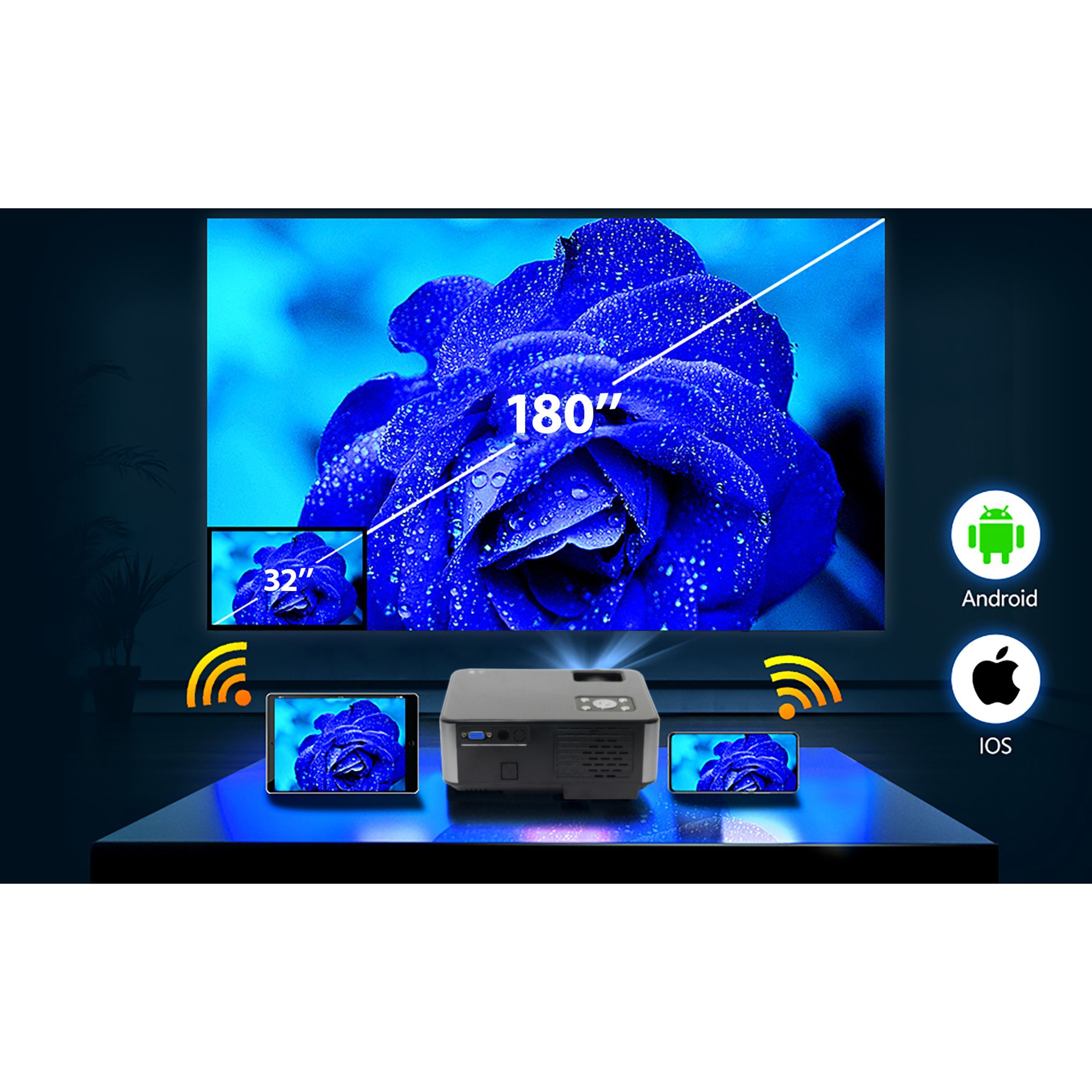 XElectron C9 Plus Full HD LED Projector (3800 Lumens, USB + HDMI + AV + VGA Ports, Bluetooth Connectivity, Grey) XElectron C9 Plus Full HD LED Projector (3800 Lumens, USB + HDMI + AV + VGA Ports, Bluetooth Connectivity, Grey)_10