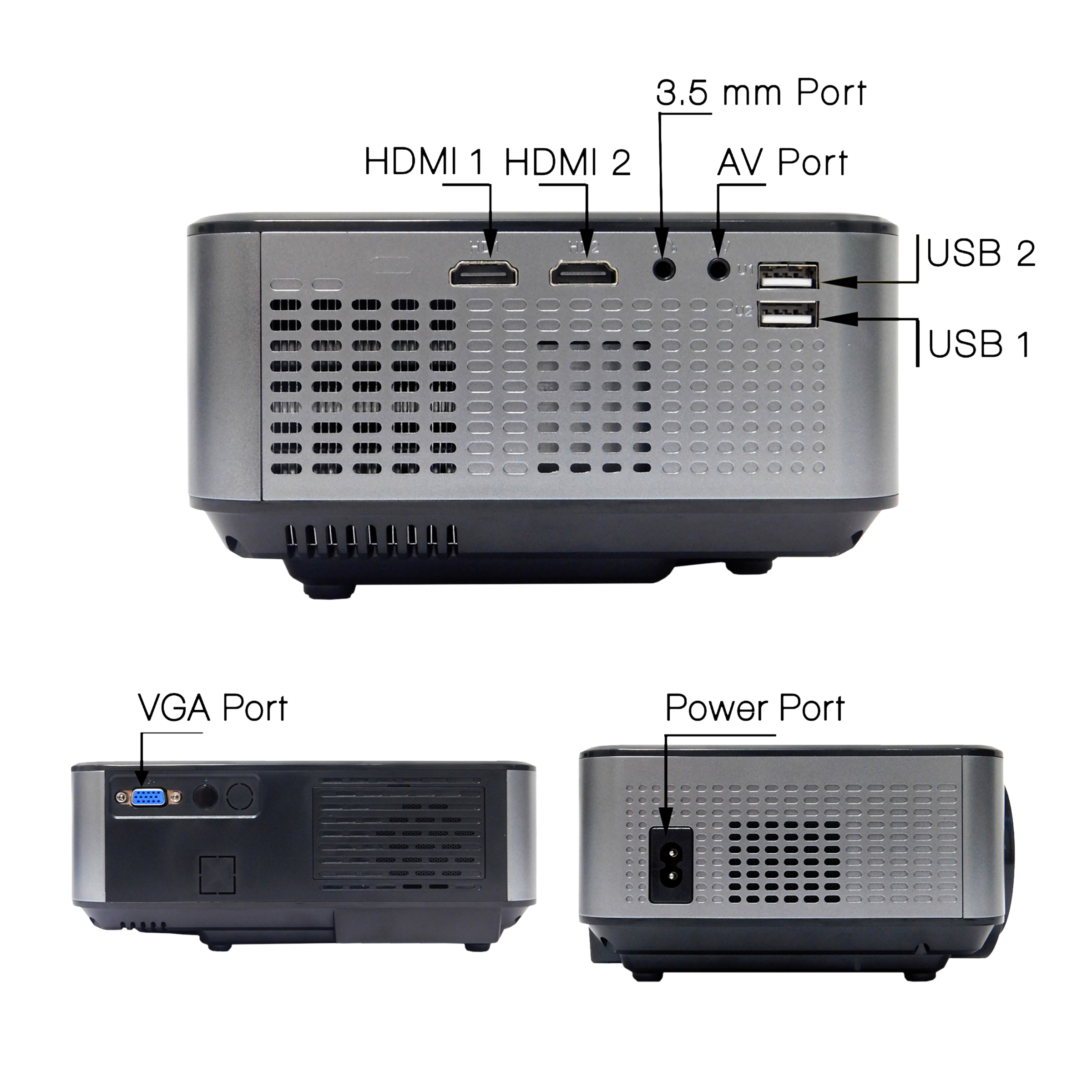 XElectron C9 Plus Full HD LED Projector (3800 Lumens, USB + HDMI + AV + VGA Ports, Bluetooth Connectivity, Grey) XElectron C9 Plus Full HD LED Projector (3800 Lumens, USB + HDMI + AV + VGA Ports, Bluetooth Connectivity, Grey)_3