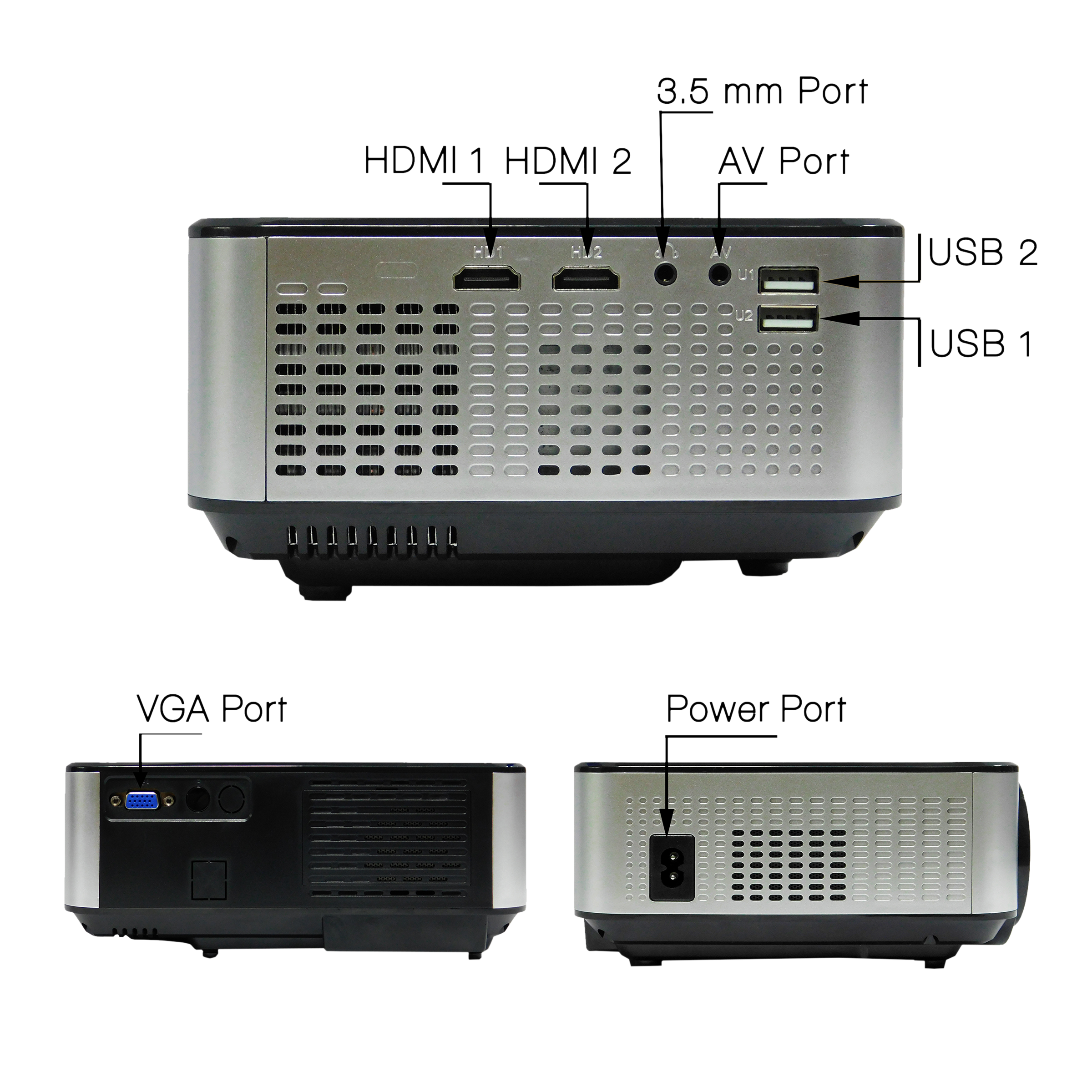 XElectron C9 Android Full HD LED Projector (3800 Lumens, USB + HDMI + AV + VGA Ports, Bluetooth Connectivity, White)_3