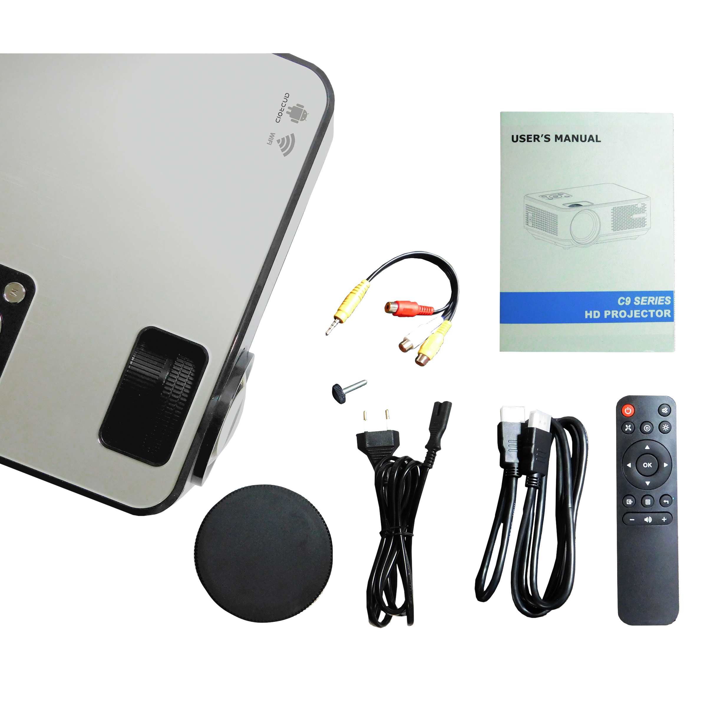 XElectron C9 Android Full HD LED Projector (3800 Lumens, USB + HDMI + AV + VGA Ports, Bluetooth Connectivity, White)_4