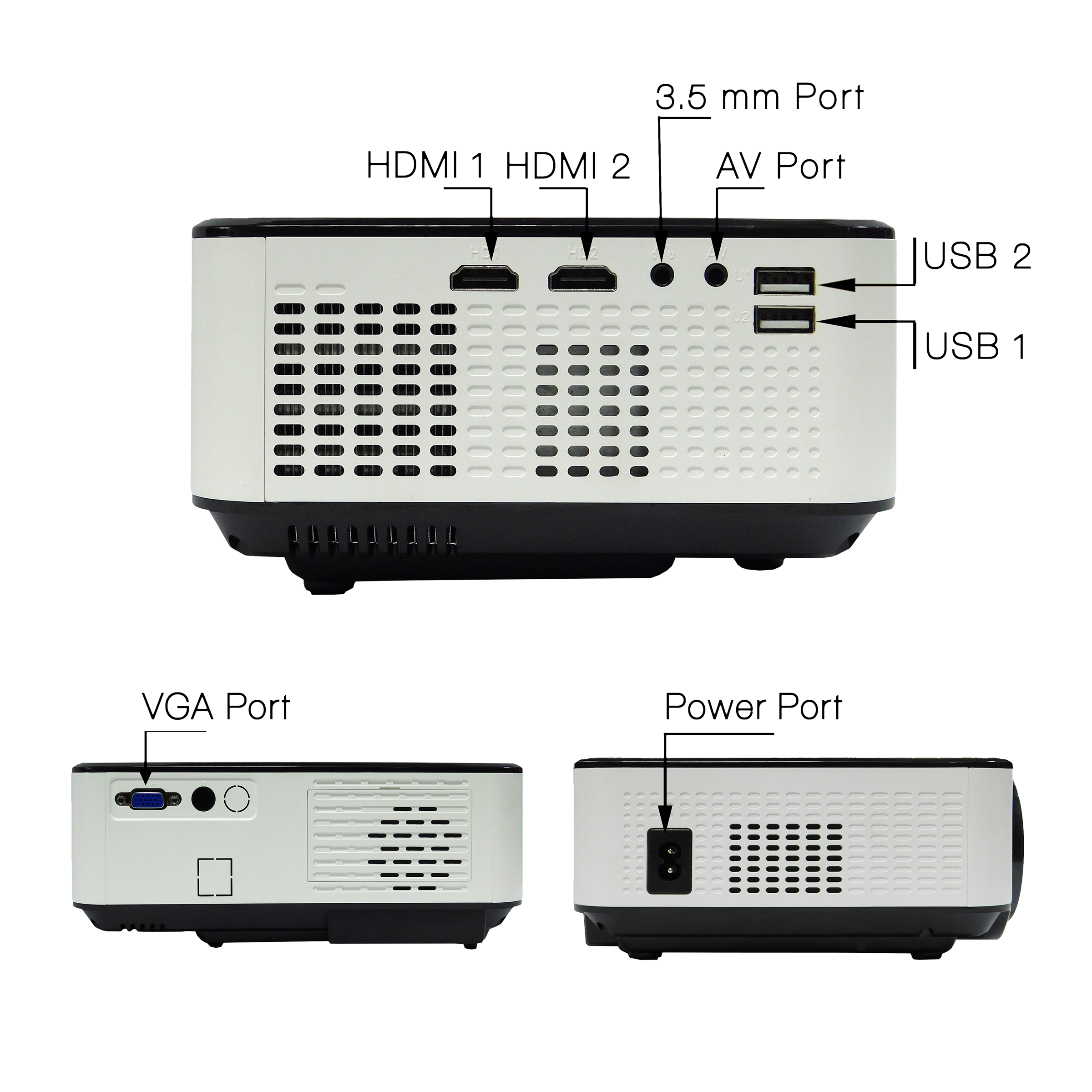 XElectron C9 Miracast Full HD LED Projector (3800 Lumens, USB + HDMI + AV + VGA Ports, 1080p Support, White) XElectron C9 Miracast Full HD LED Projector (3800 Lumens, USB + HDMI + AV + VGA Ports, 1080p Support, White)_2