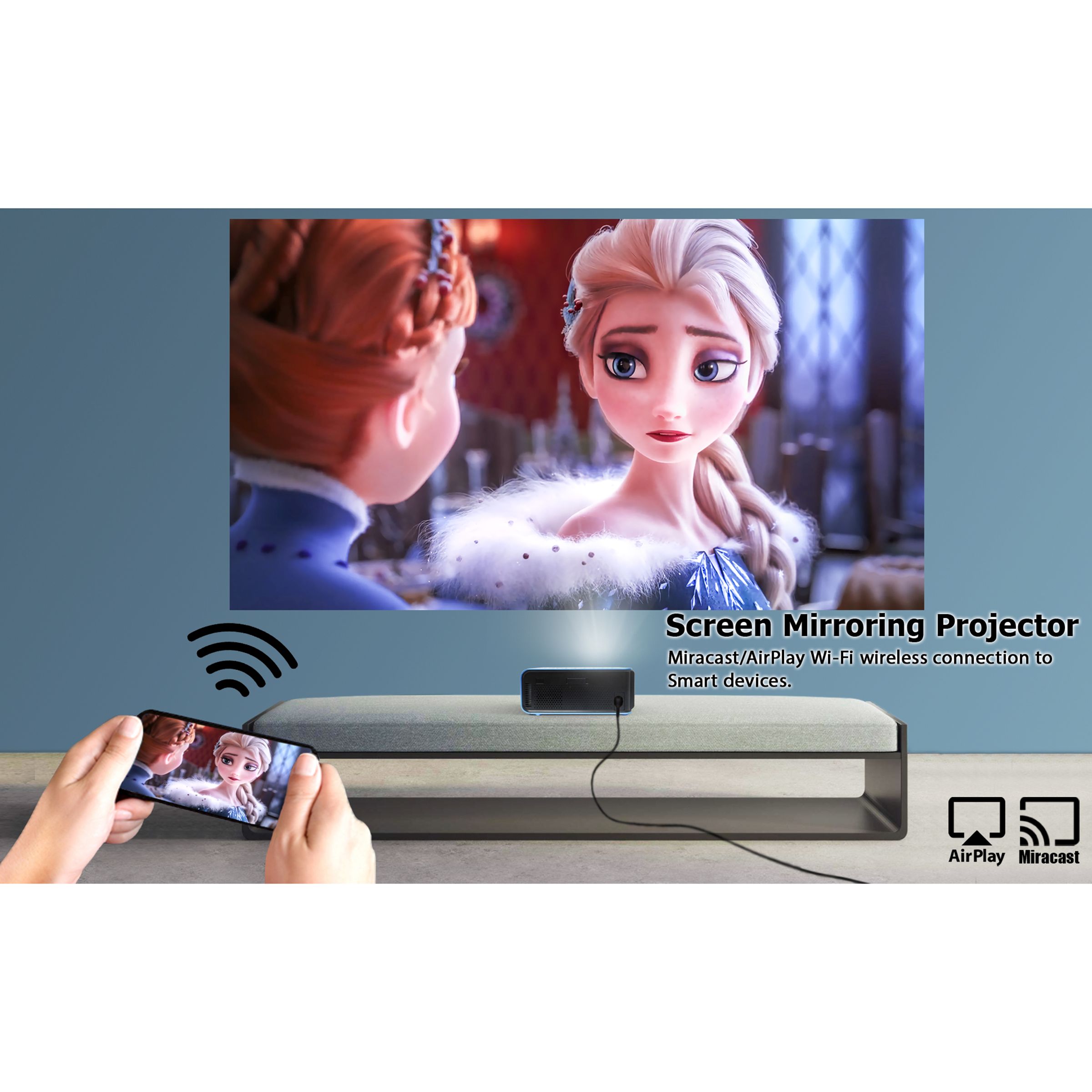 XElectron S2 Miracast Full HD LED Projector With Remote (8400 Lumens, Wi-Fi, Blue)_7