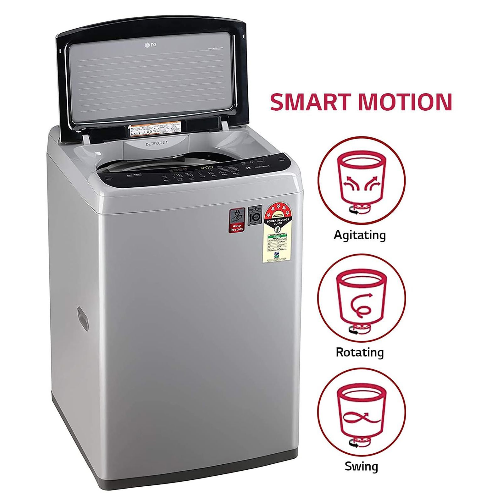 LG 7 kg 5 Star Inverter Fully Automatic Top Load Washing Machine (T70SPSF2Z.ASFQEIL, Auto Balance System, Middle Free Silver)_15