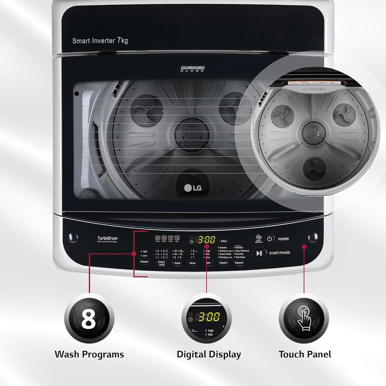 LG 7 kg 5 Star Inverter Fully Automatic Top Load Washing Machine (T70SPSF2Z.ASFQEIL, Auto Balance System, Middle Free Silver)_18