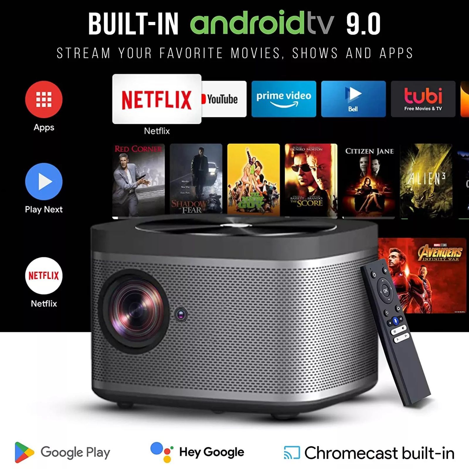 XElectron iProjector 1 Full HD LED Projector (7500 Lumens, Bluetooth, USB, HDMI, Built-in Chromecast, Grey)_4