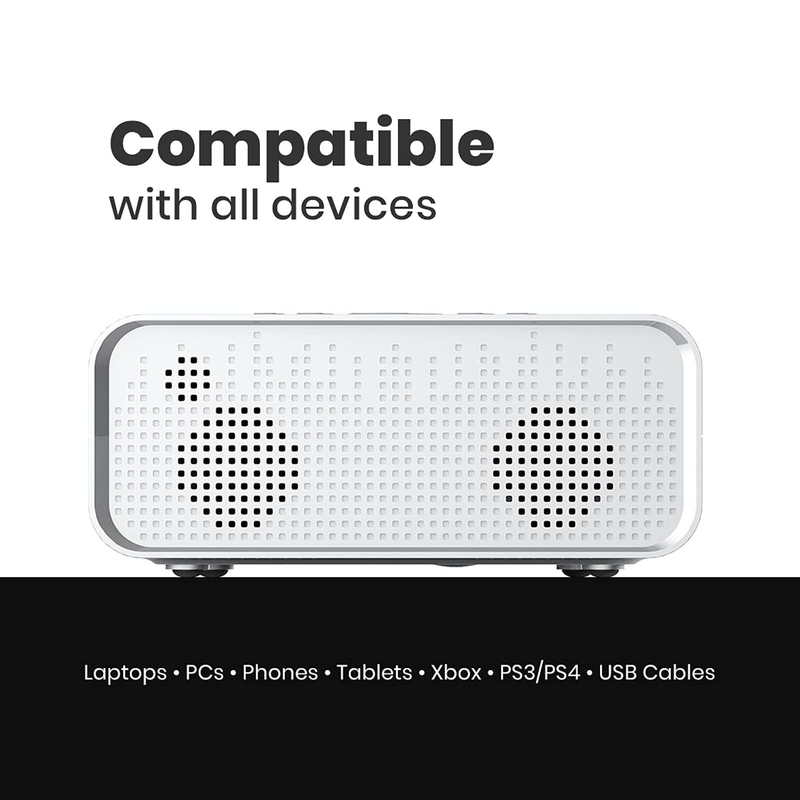 PORTRONICS BEEM 200 Plus Full HD LED Projector (200 Lumens, HDMI, WiFi, USB, VGA, Ultra-Vivid Picture, POR 283, White)_4