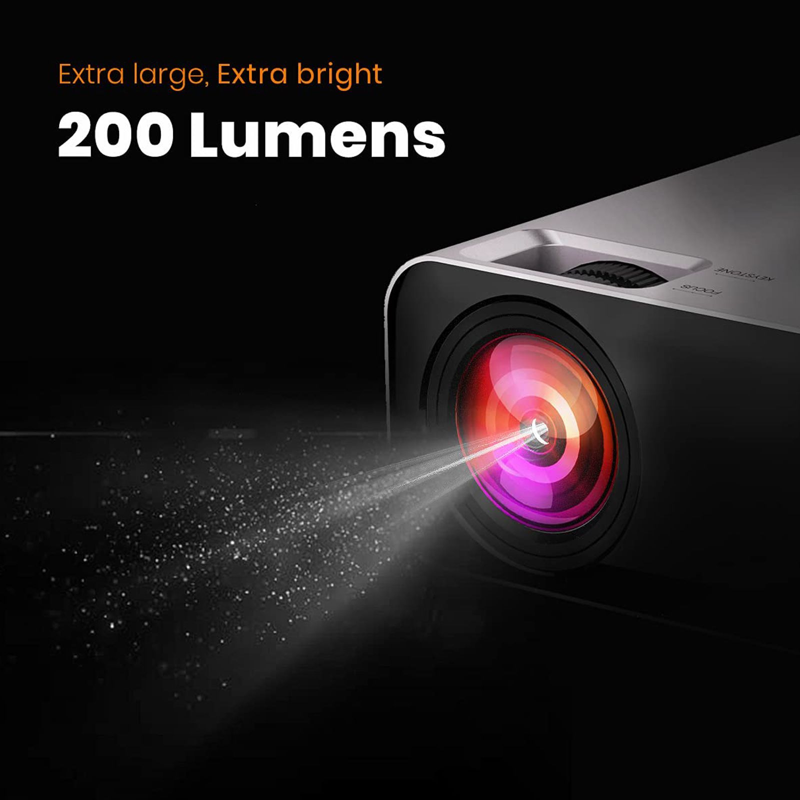 PORTRONICS BEEM 200 Plus Full HD LED Projector (200 Lumens, HDMI, WiFi, USB, VGA, Ultra-Vivid Picture, POR 283, White)_5