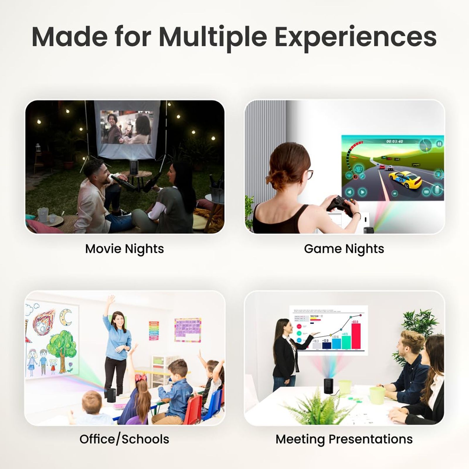 Portronics Beem 410 HD LED Projector With Remote (3600 Lumens, USB, Black)_9