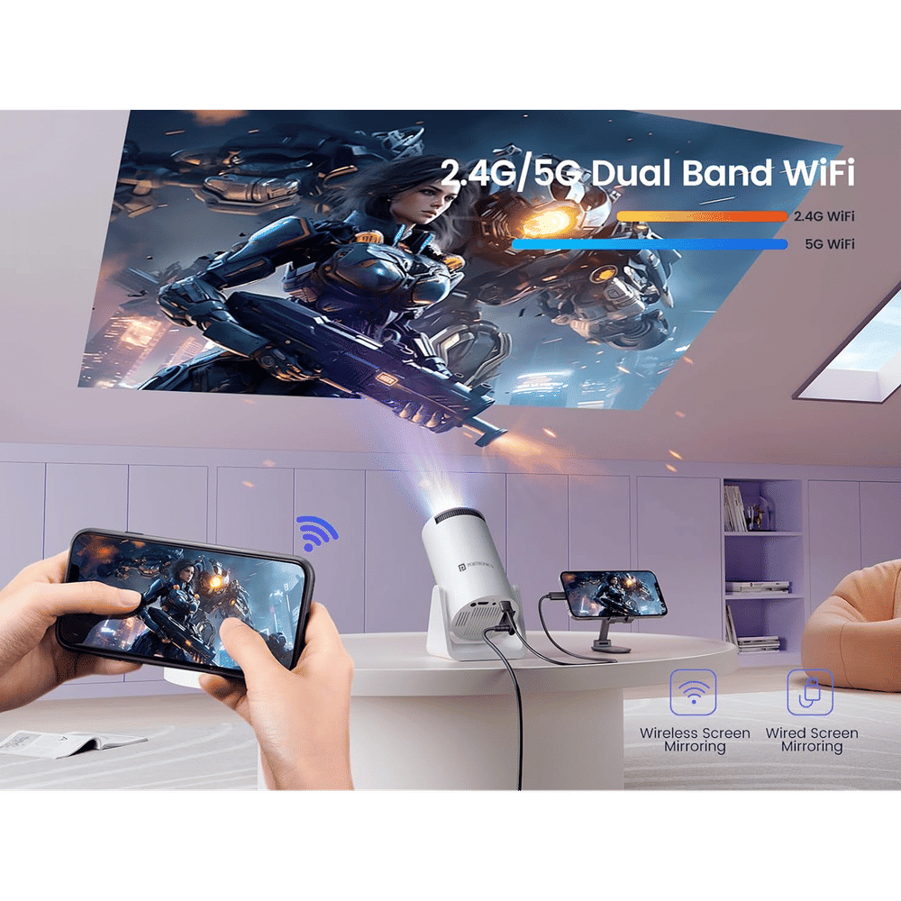 Buy PORTRONICS Beem 440 HD Android 11 LED Smart Projector with Remote ...