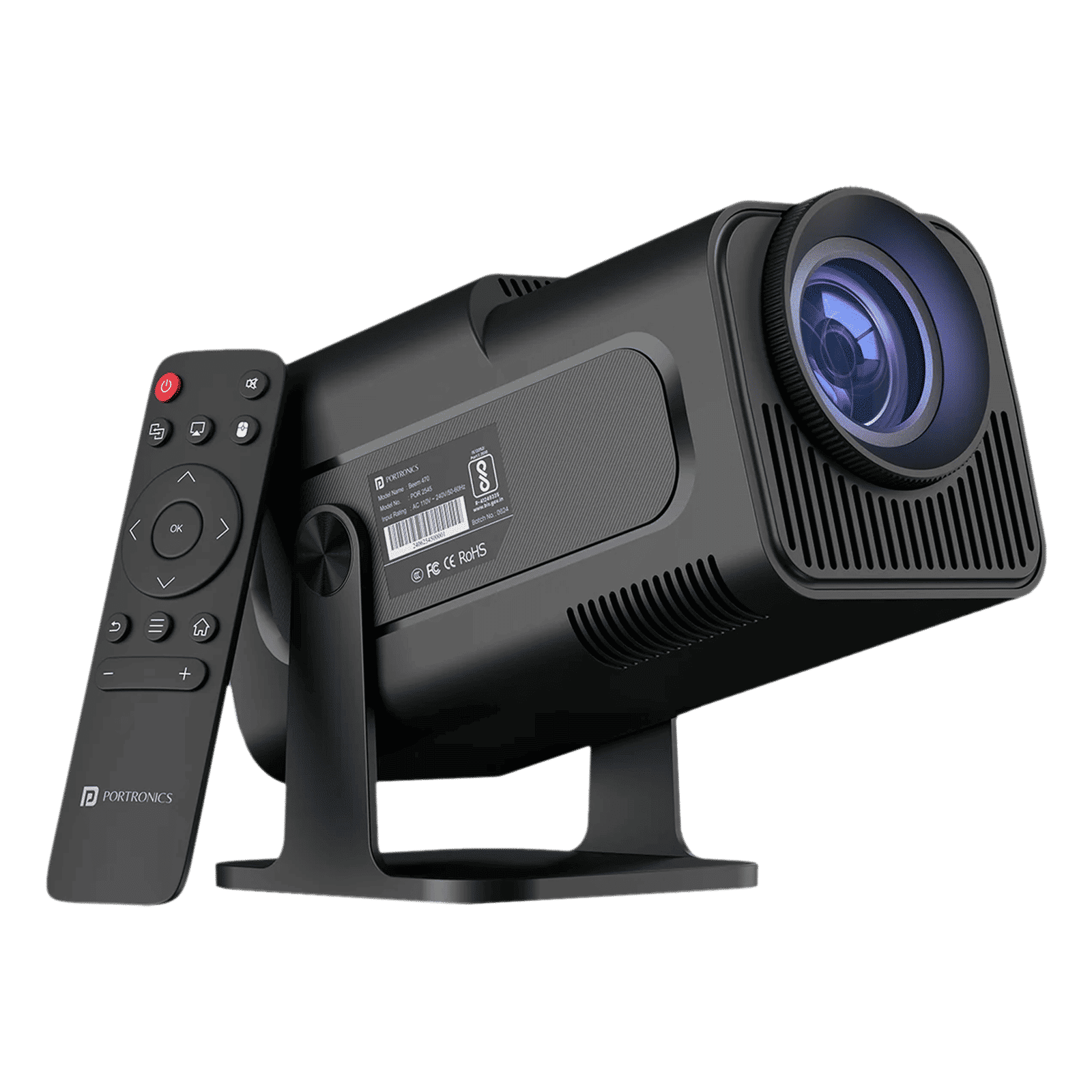 Portronics Beem 470 Full HD Android 11 LED Smart Projector with Remote (4500 Lumens, Wi-Fi, Inbuilt OTT Apps, Black)_1