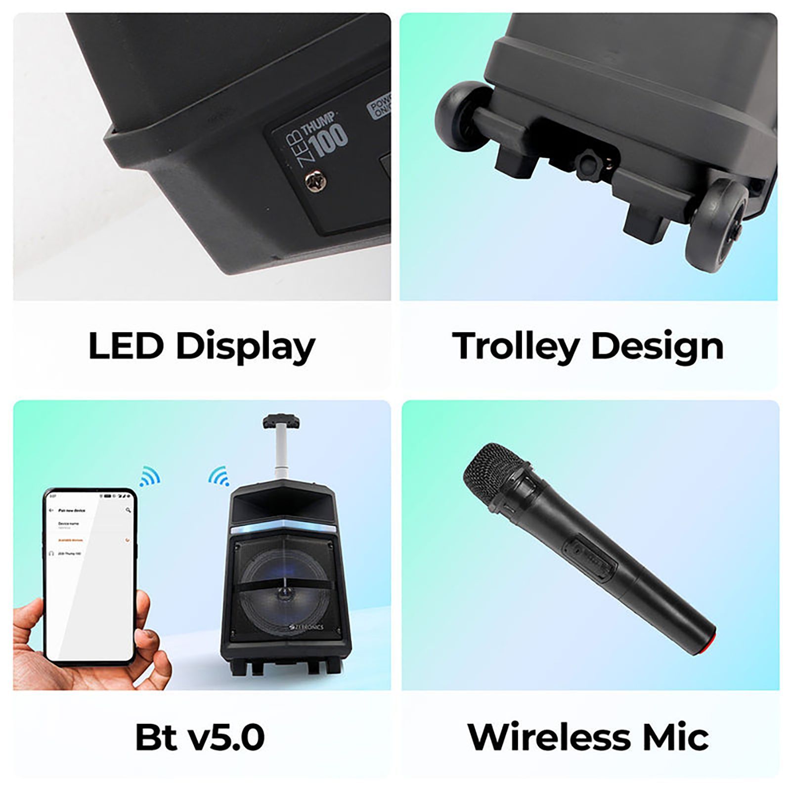 ZEBRONICS Zeb-Thump 100 28W Bluetooth Party Speaker with Mic (Built-in FM Radio, 2.1 Channel, Black) ZEBRONICS Zeb-Thump 100 28W Bluetooth Party Speaker with Mic (Built-in FM Radio, 2.1 Channel, Black)_7