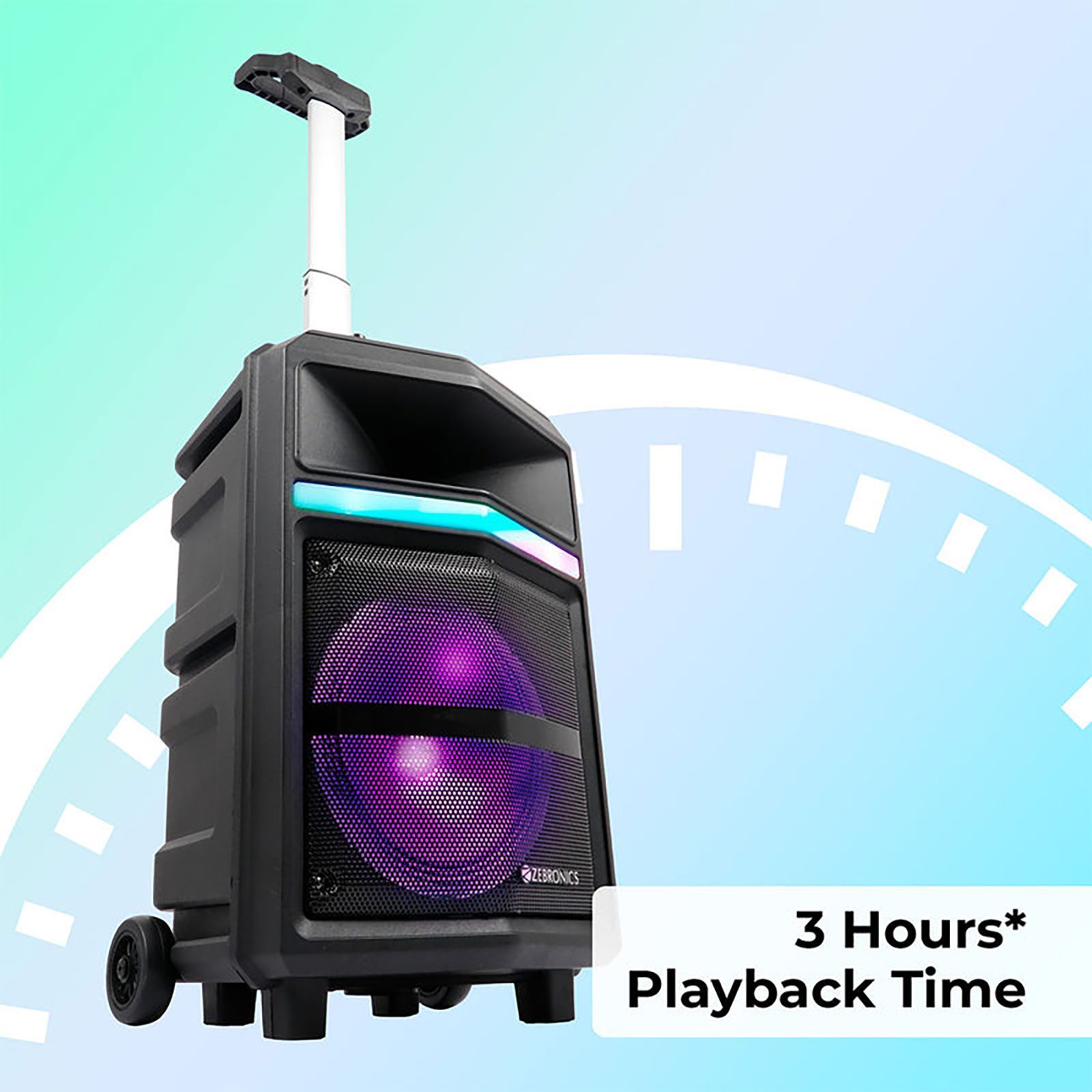 ZEBRONICS Zeb-Thump 100 28W Bluetooth Party Speaker with Mic (Built-in FM Radio, 2.1 Channel, Black) ZEBRONICS Zeb-Thump 100 28W Bluetooth Party Speaker with Mic (Built-in FM Radio, 2.1 Channel, Black)_9