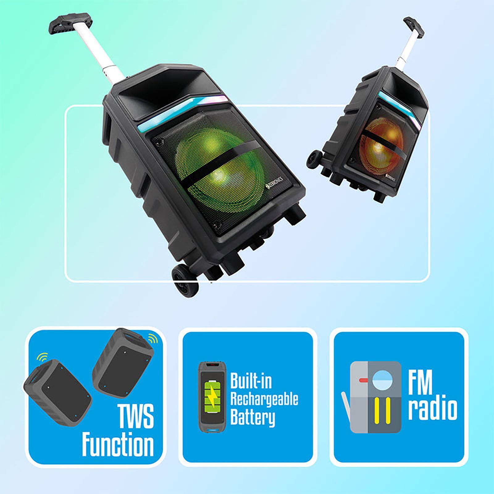 ZEBRONICS Zeb-Thump 100 28W Bluetooth Party Speaker with Mic (Built-in FM Radio, 2.1 Channel, Black) ZEBRONICS Zeb-Thump 100 28W Bluetooth Party Speaker with Mic (Built-in FM Radio, 2.1 Channel, Black)_11