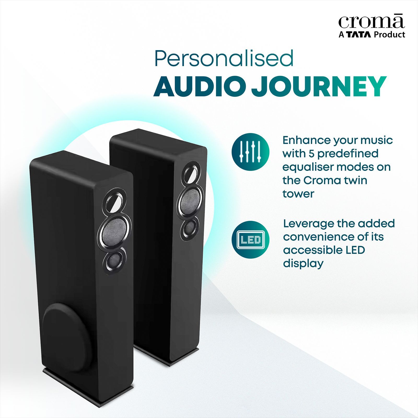 Croma Twin Tower 1000W Multimedia Tower Speaker with Mic (5 Preset Equalizer Mode, Stereo Channel, Black)_9