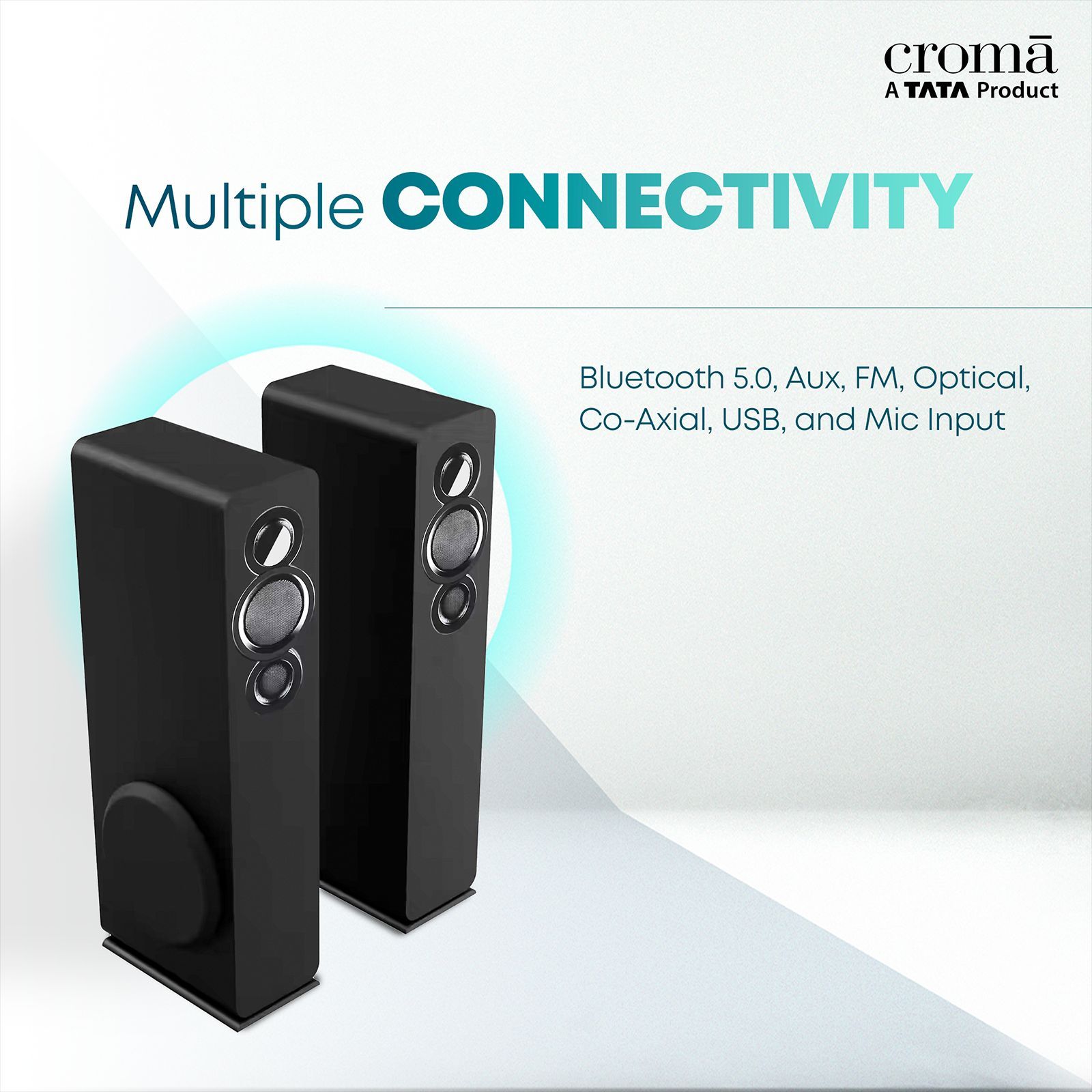 Croma Twin Tower 1000W Multimedia Tower Speaker with Mic (5 Preset Equalizer Mode, Stereo Channel, Black)_4