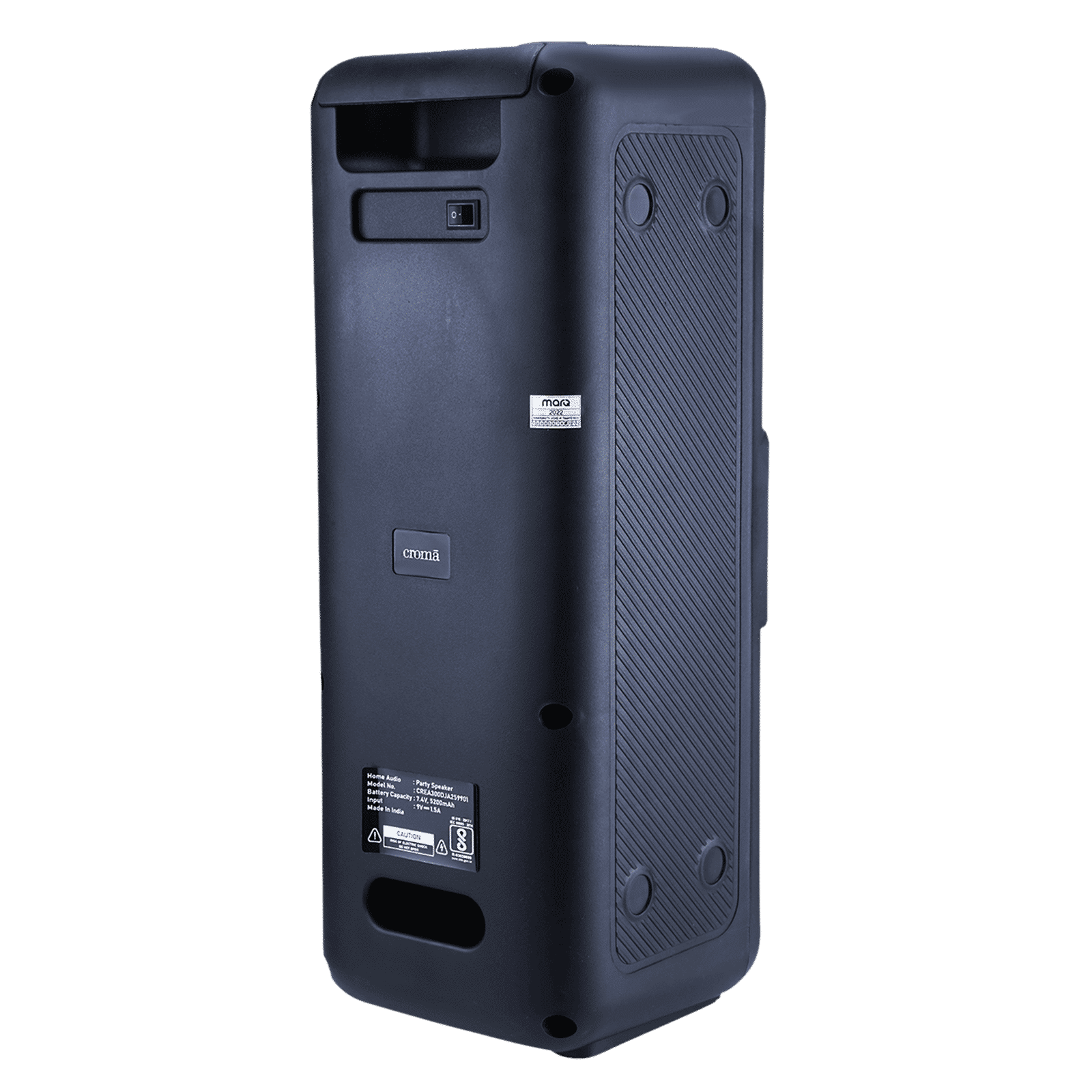 Croma 50W Bluetooth Party Speaker with Mic (Playtime upto 5H, LED Lights, Black)_4