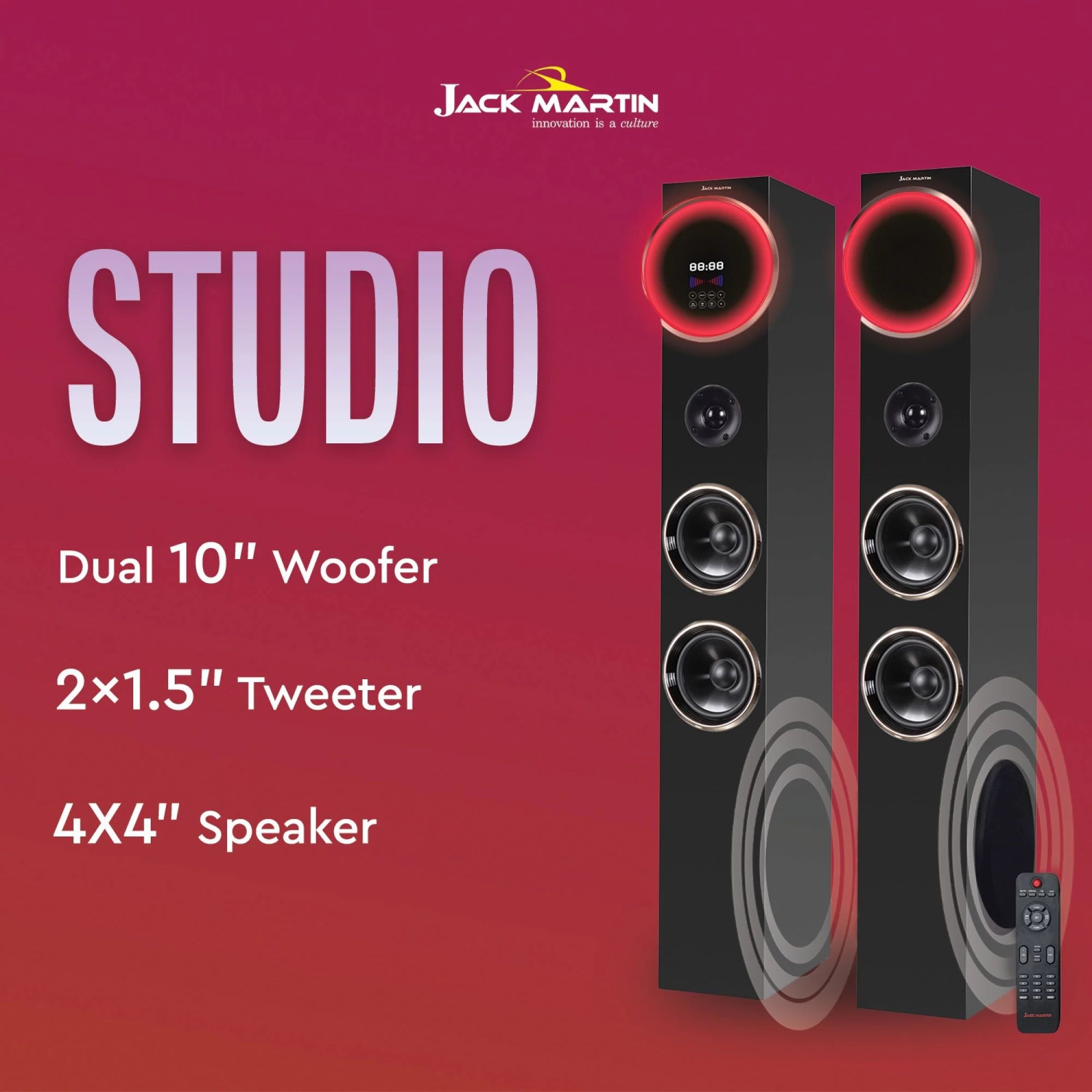 Jack Martin JM_STUDIO 200W Multimedia Speaker (Hi-Fi Optimum Sound Effect, Stereo Channel, Black)_4