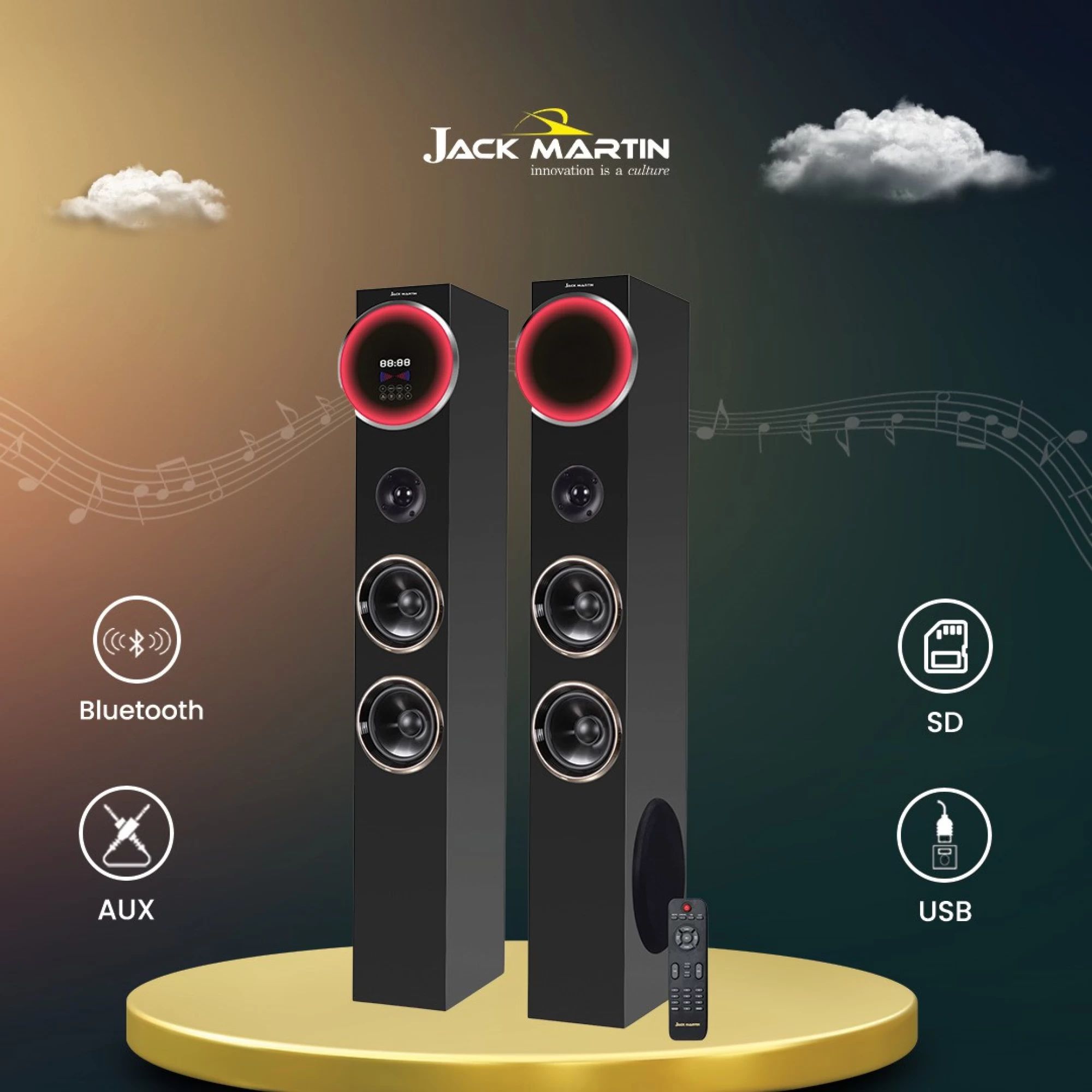 Jack Martin JM_STUDIO 200W Multimedia Speaker (Hi-Fi Optimum Sound Effect, Stereo Channel, Black)_3