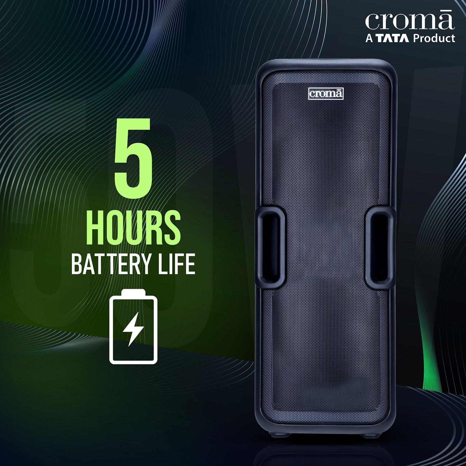 Croma 50W Bluetooth Party Speaker (Playtime Upto 5 Hours, Black)_9