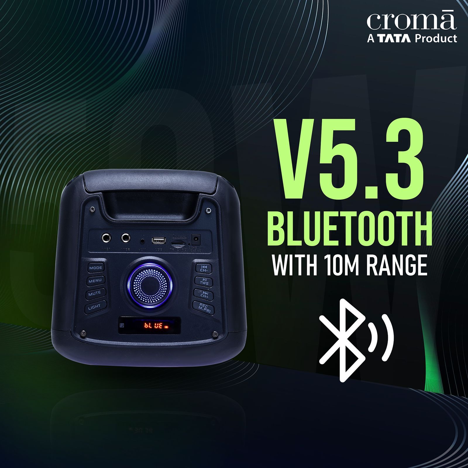 Croma 50W Bluetooth Party Speaker (Playtime Upto 5 Hours, Black)_10