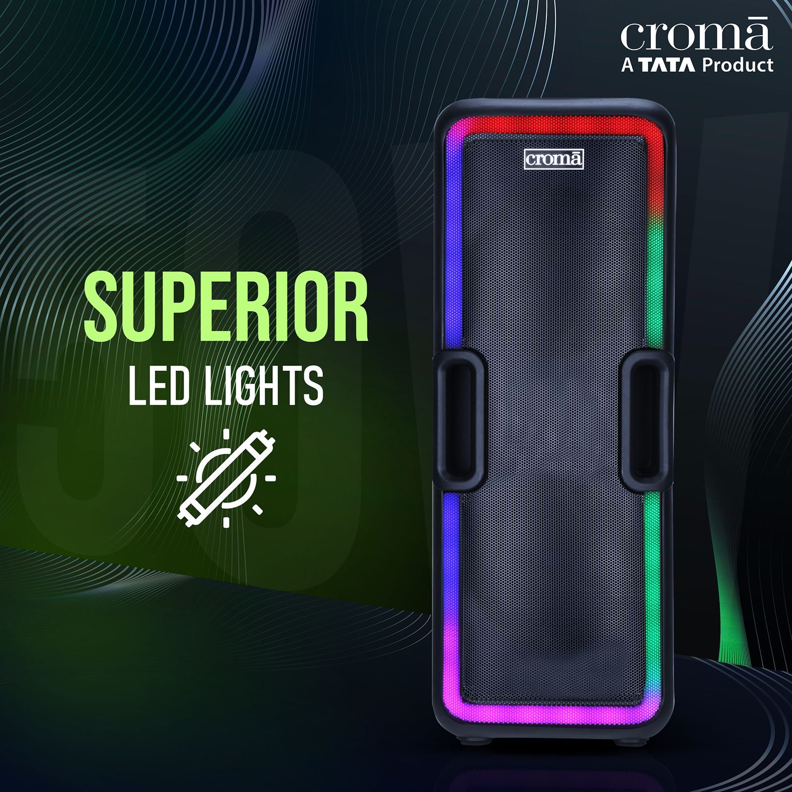 Croma 50W Bluetooth Party Speaker (Playtime Upto 5 Hours, Black)_12