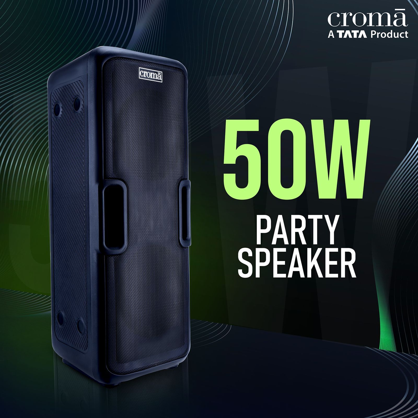 Croma 50W Bluetooth Party Speaker (Playtime Upto 5 Hours, Black)_8